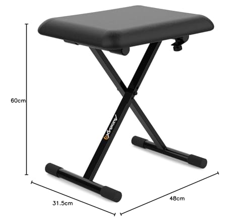 Detalle de Audibax KB100B: Banco plegable para piano tecleado con altura regulable y alta comodidad