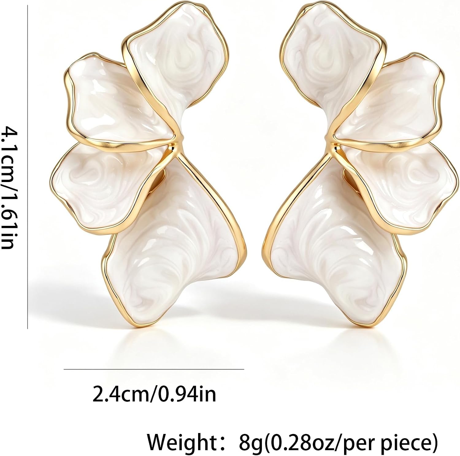 Detalle 2 de Gold-Plated Flower Earrings, Large Floral Design