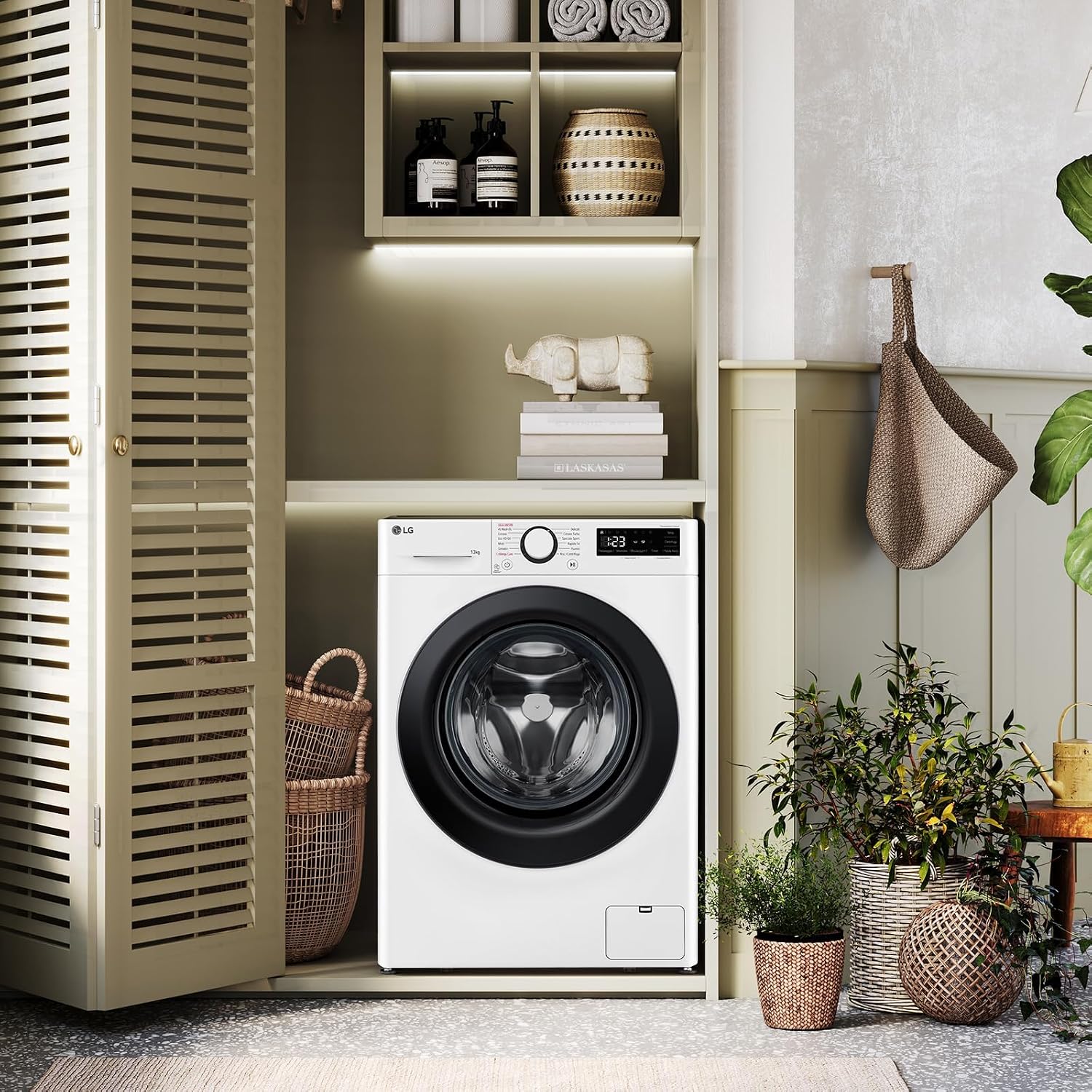 Detalle de LG AI DD F4R3011NSWB Lavatrice 11 kg con AI Wash e vapore: efficienza elevata e cura del bucato