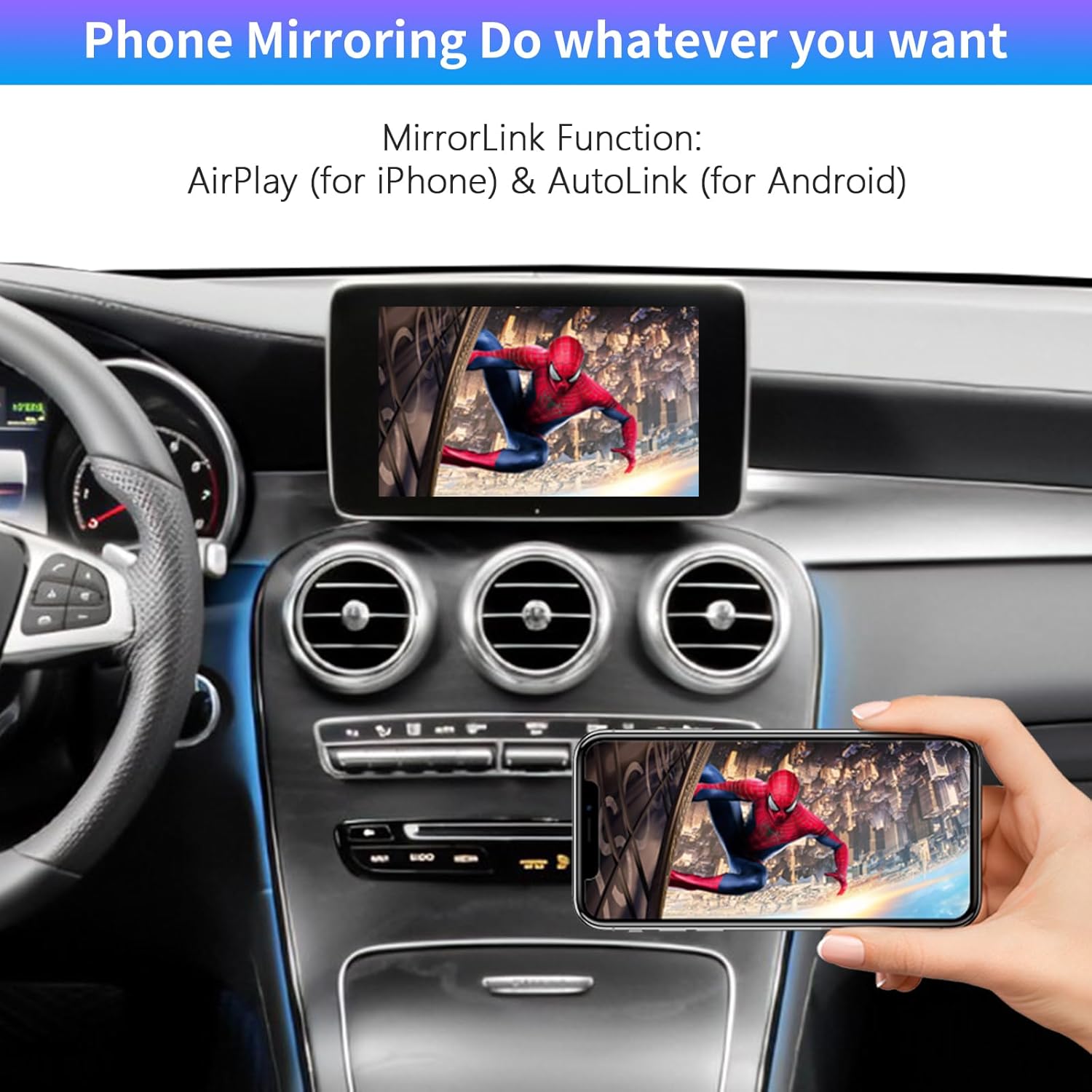 Thumbnail 3 de Road Top CarPlay sans fil pour Mercedes Benz NTG5.0/5.1/5.2 (W205/ X253) – Interface + commande d’origine, Android Auto, MirrorLink