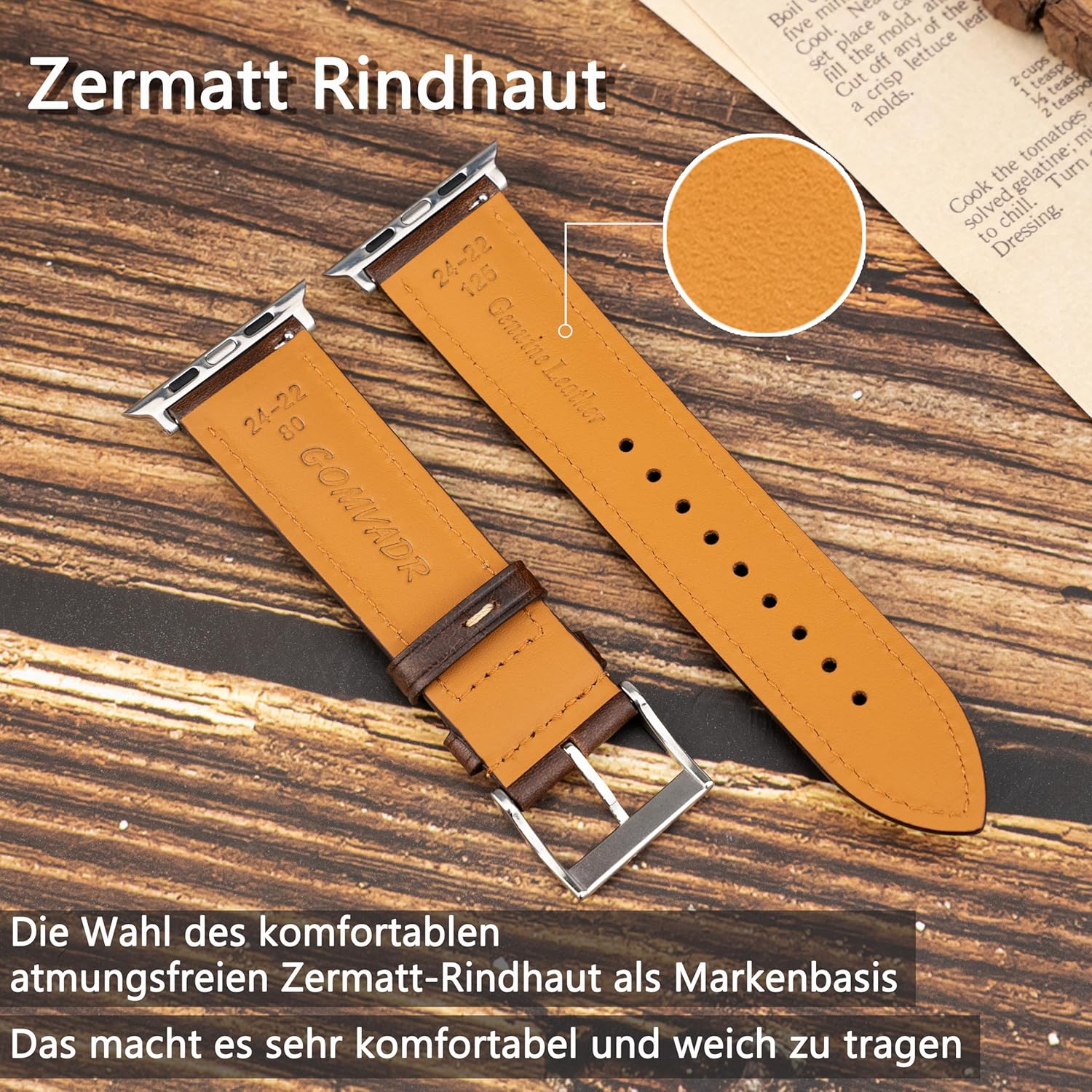 Thumbnail 4 de Gomvadr Vintage Leather Band 125+80mm