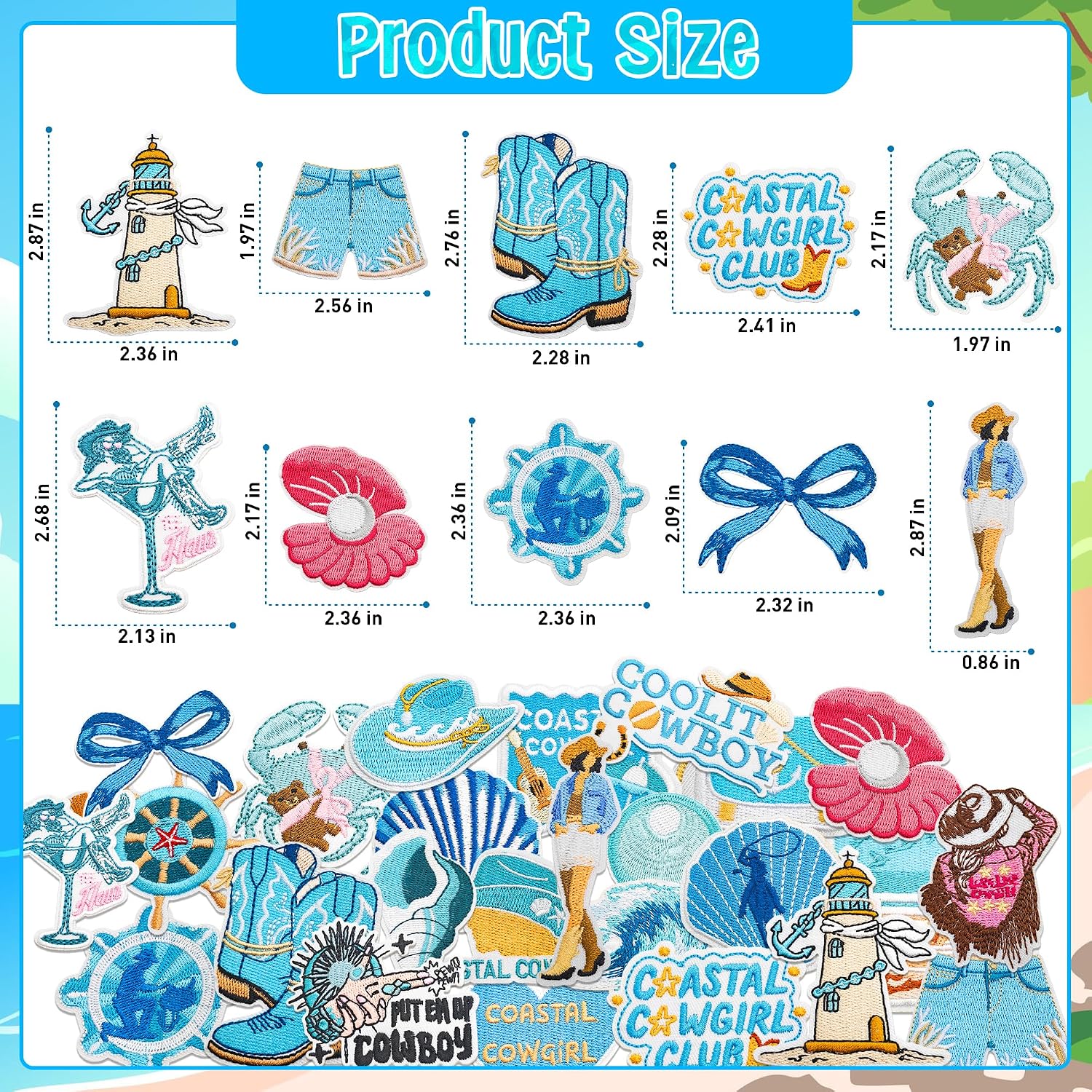 Detalle 2 de Puideon Iron-On Patches, 25-Piece Set