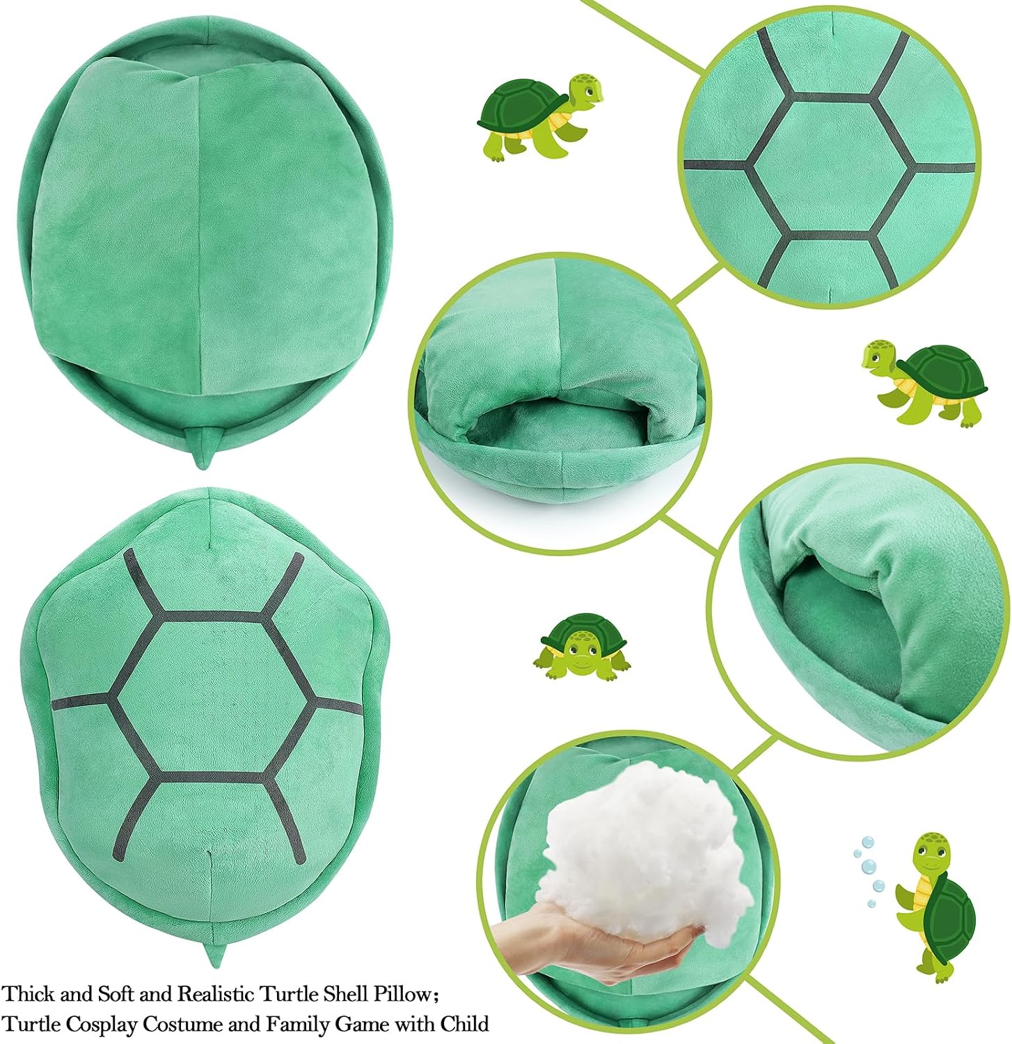 Thumbnail 1 de Fortuning's JDS Large Turtle Shell Plush Pillow 25.5 inch – Wearable Cosplay Turtle Shell