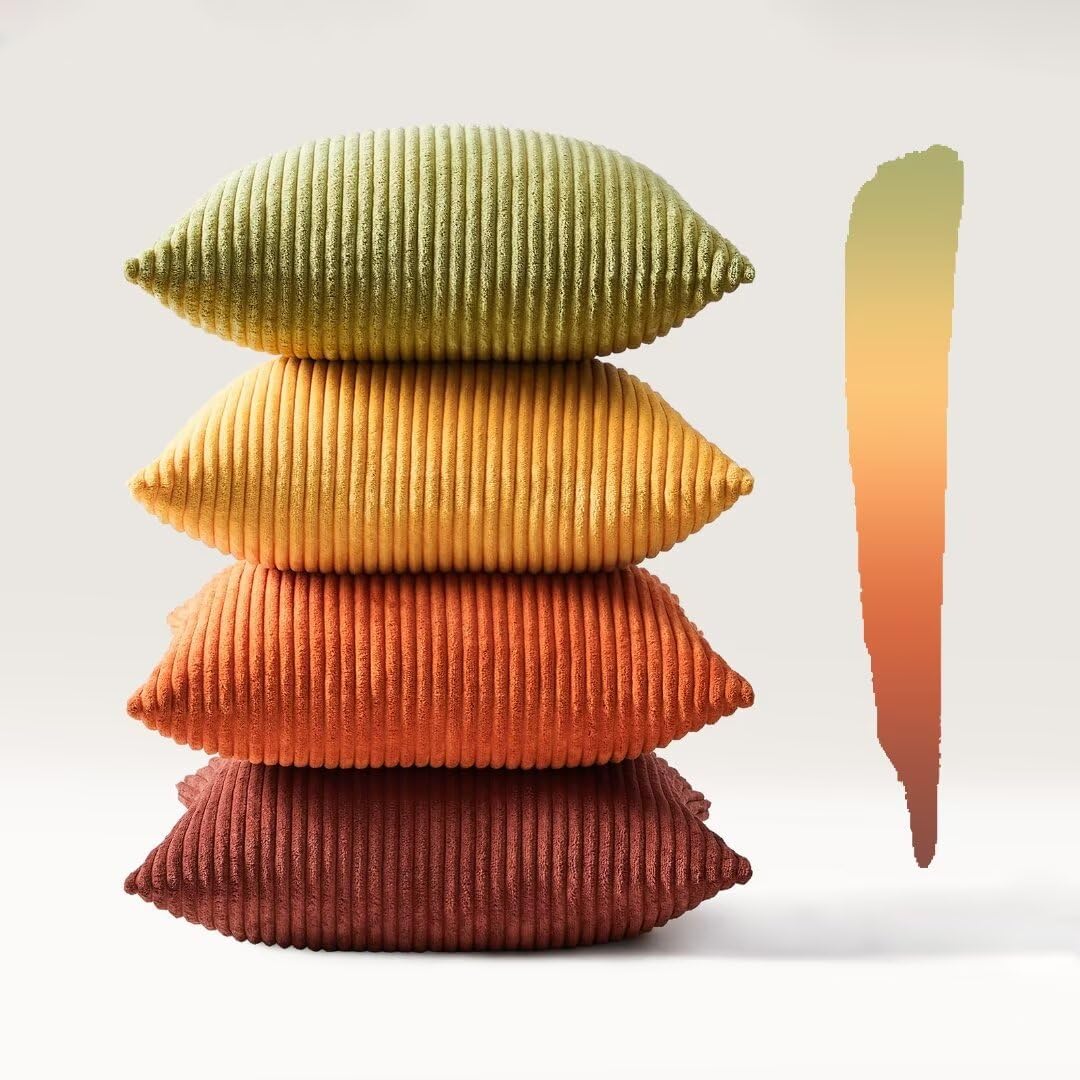 Thumbnail 6 de Topfinel Yellow and Orange Cushion Covers, 50cm x 50cm (Set of 4) with Invisible Zipper