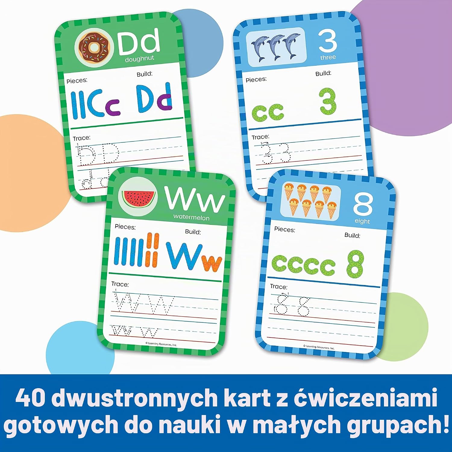 Thumbnail 3 de Learning Resources LER8594 – zestaw do nauki liter i cyfr, 200 elementów