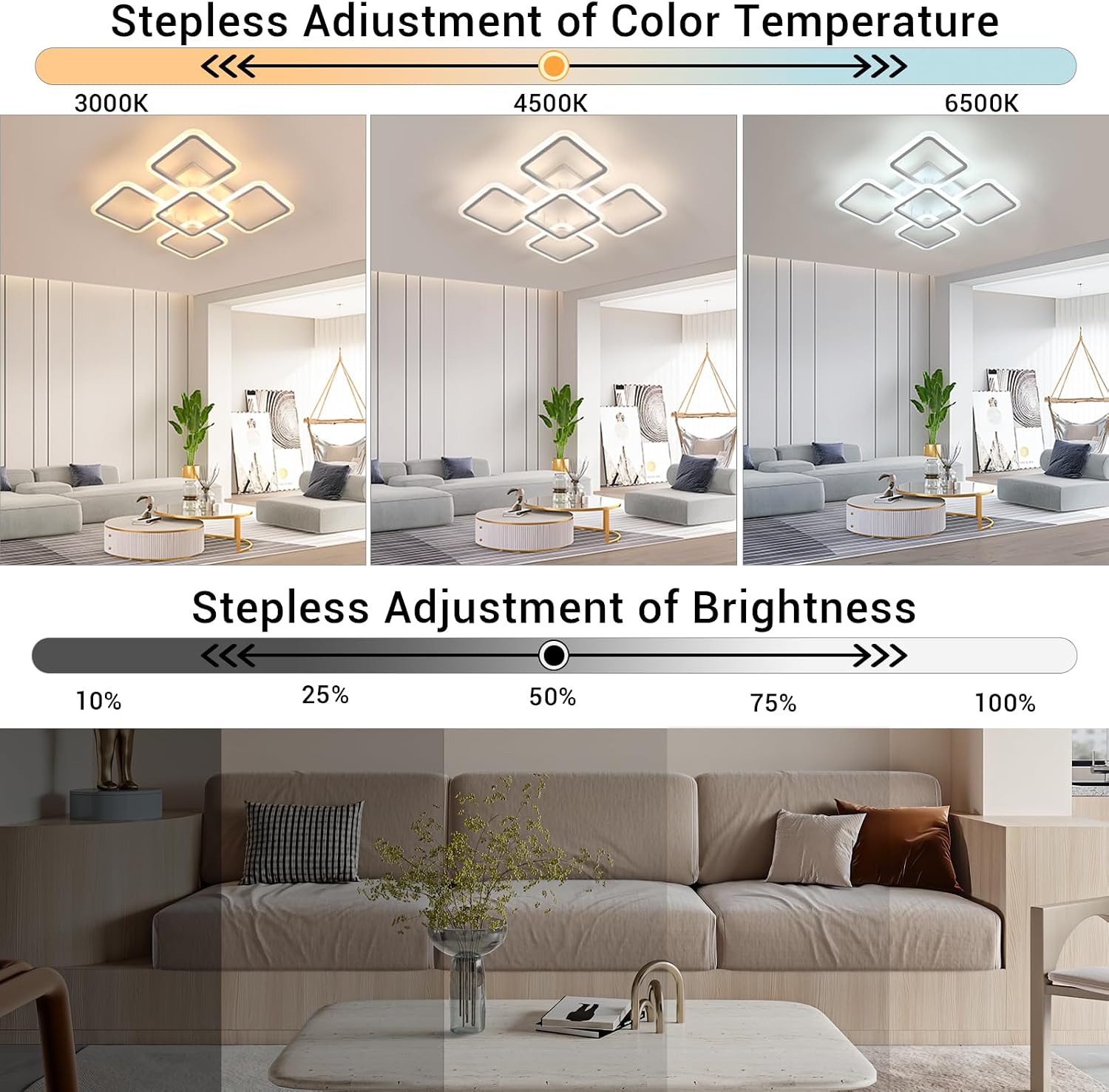 Detalle 1 de Comely plafoniera LED dimmerabile 57W
