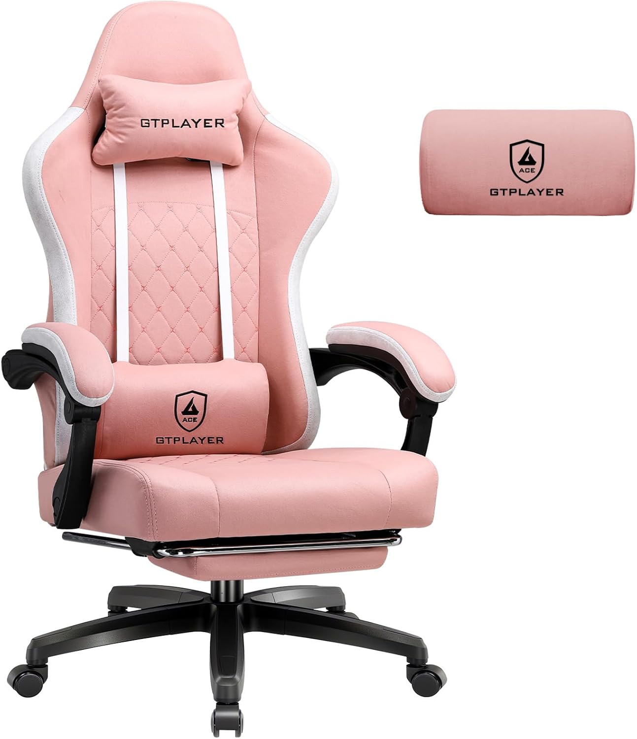 Detalle de GTPLAYER L-GTP610 gamingstoel in technische stof met pocketveren en voetensteun