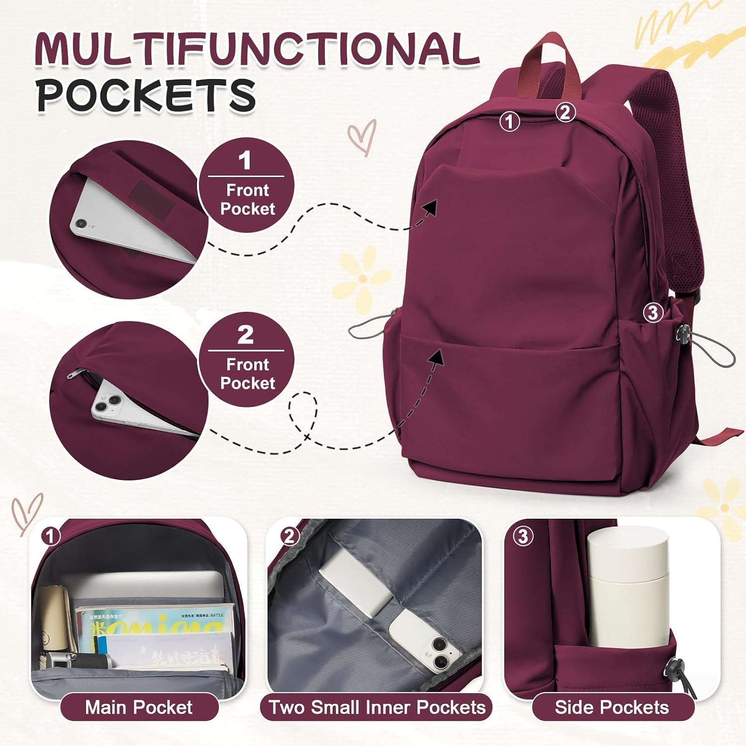 Detalle 2 de HYC00 School Backpack 14-inch laptop backpack