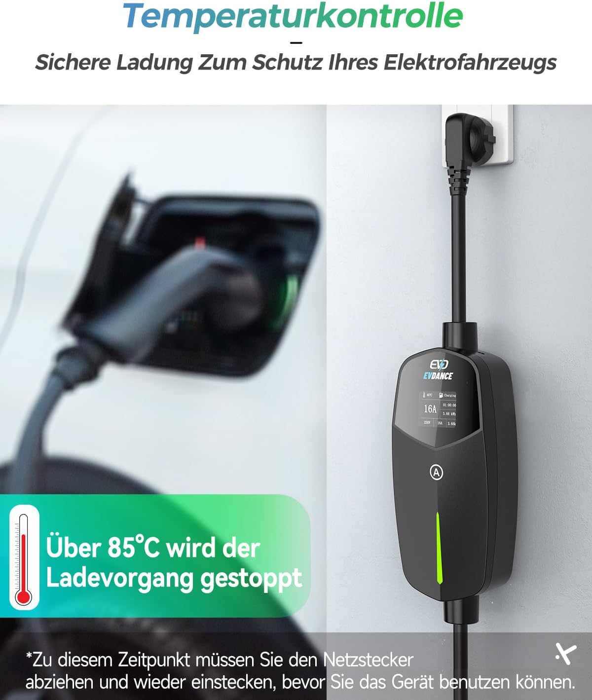 Thumbnail 2 de EVDANCE Typ 2 Ladekabel 3,68 kW 🔌