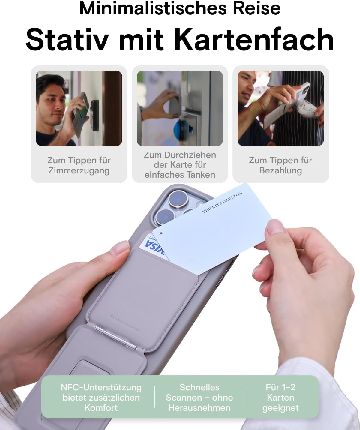 Thumbnail 3 de MOFT Handy Stativ für Smartphone – Ultrakompakt, 3-in-1 mit MagSafe, Kartenhalter und Kamera-Optionen