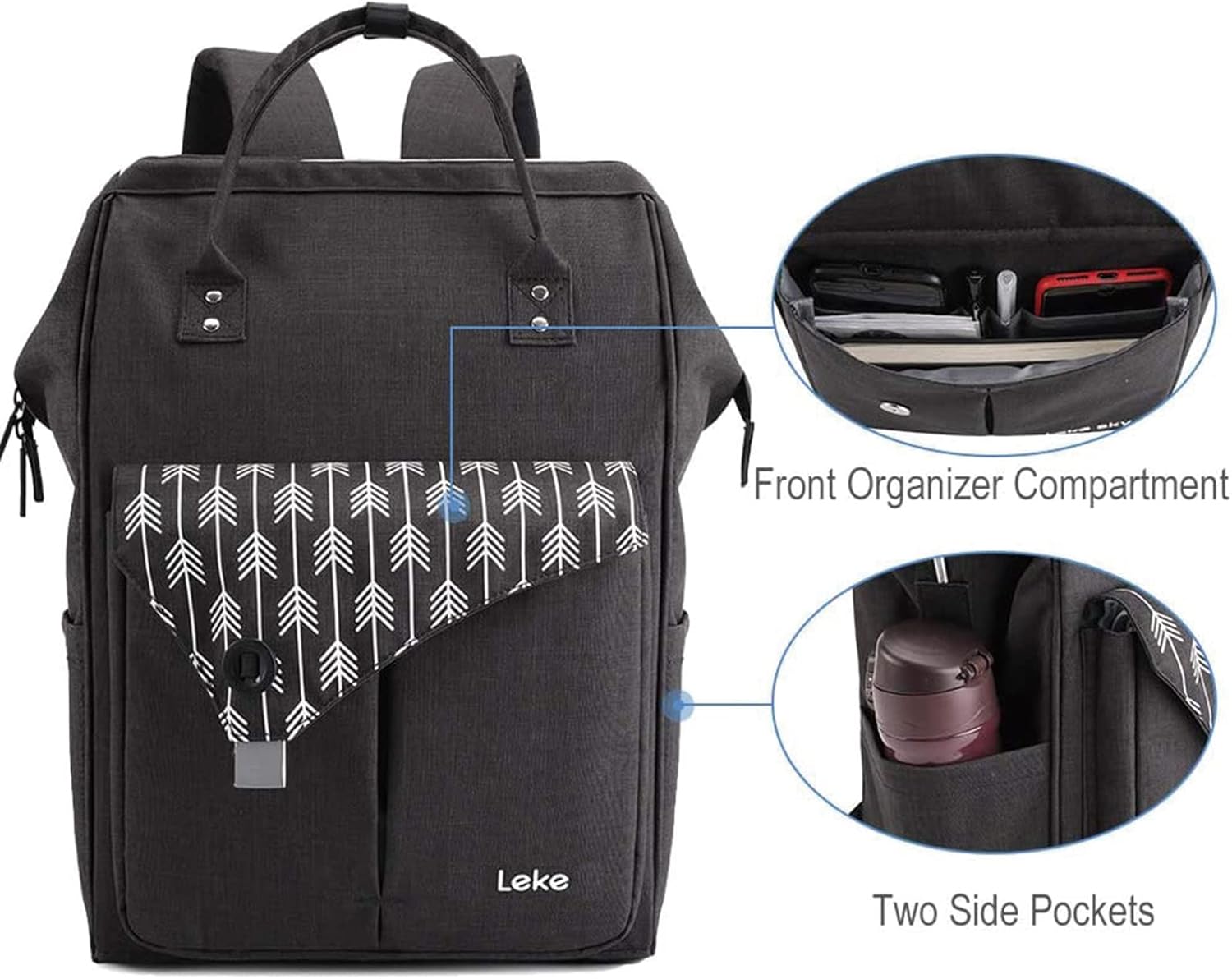 Detalle 2 de Lekesky Rucksack Damen mit Laptopfach
