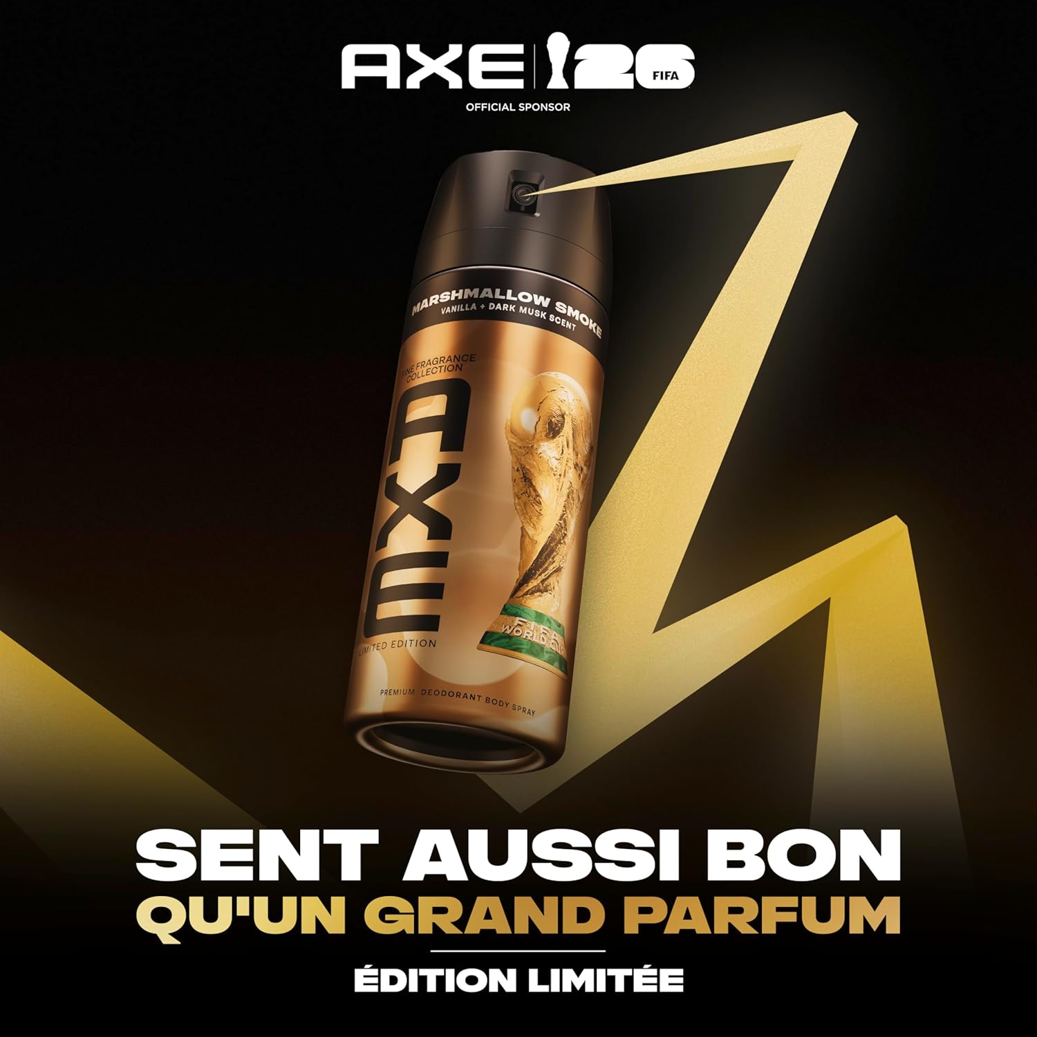 Detalle de AXE Déodorant Homme Spray Marshmallow Smoke – Collection Prestige, 2x150 ml