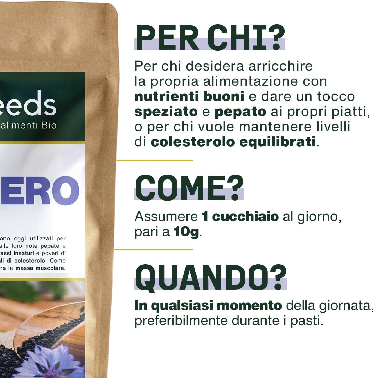 Thumbnail 1 de Semi di Cumino Nero Intero BIO 500g (Nigella sativa) – crudi e senza additivi