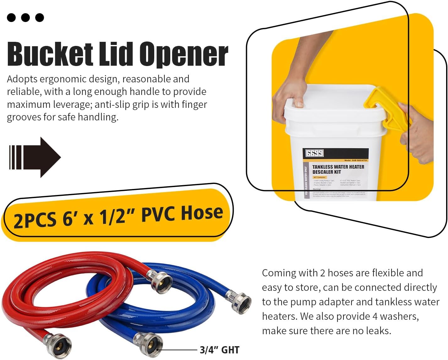 Detalle de 6699 SUB1500KIT01 Tankless Water Heater Flushing Kit, 1/4 HP Pump