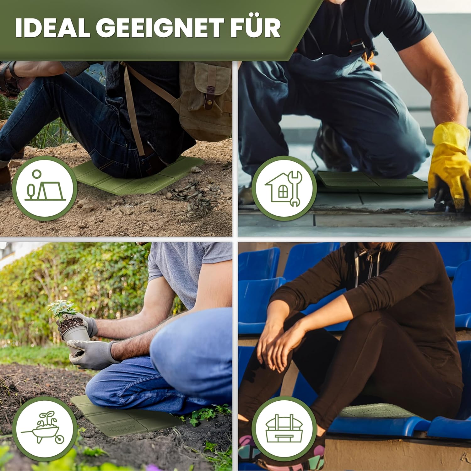 Thumbnail 4 de Alpenwert Outdoor Sitzkissen Faltbar 2er Set