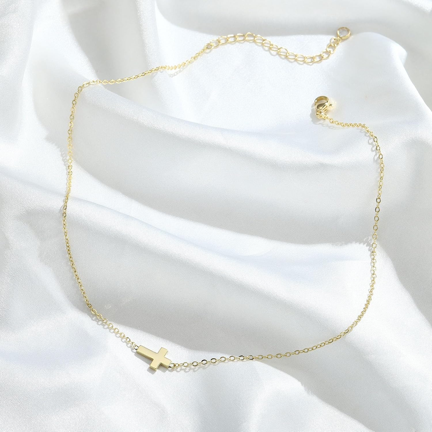 Thumbnail 6 de TINGN Collana a croce in oro da donna – 14 carati placcato oro, design minimalista