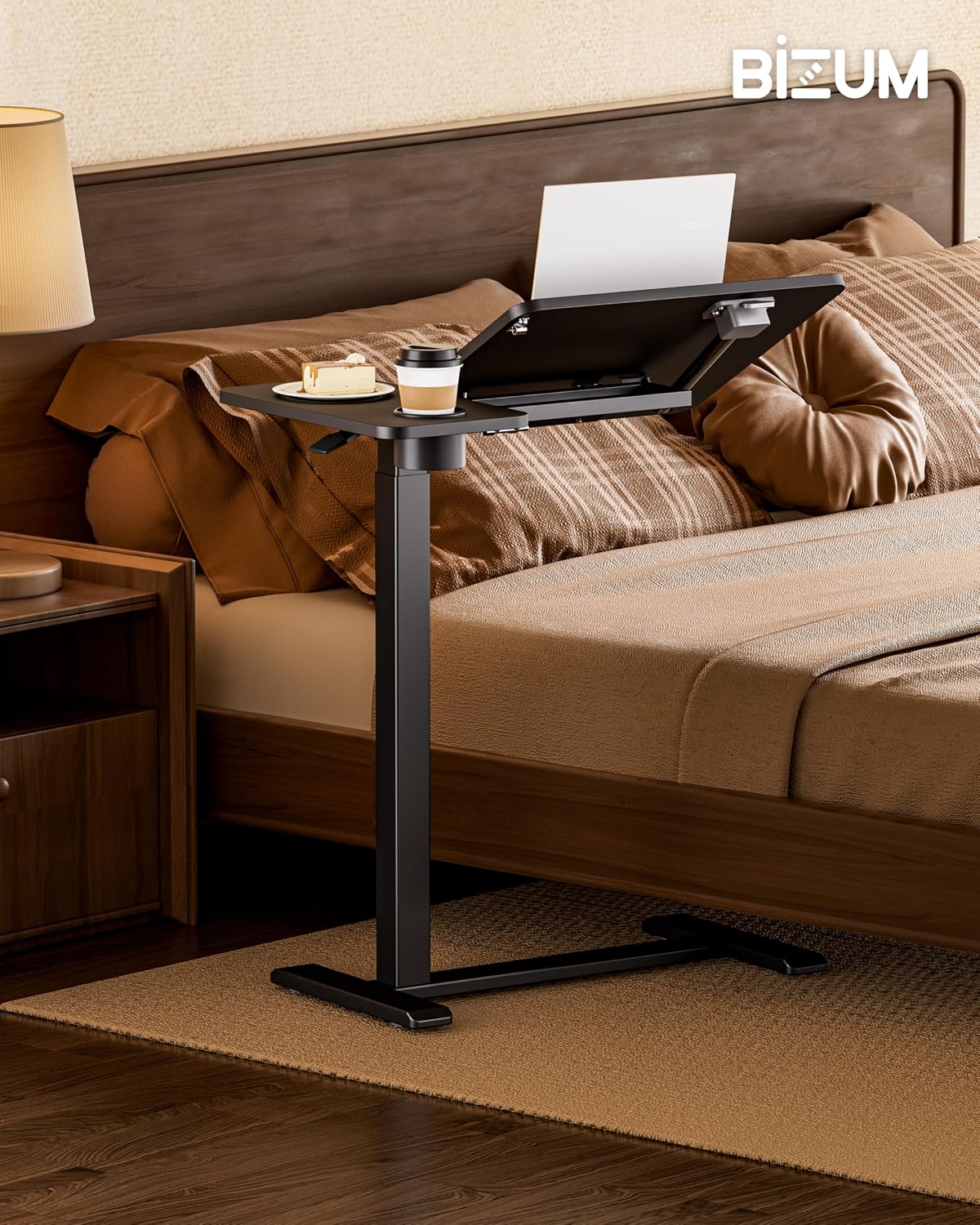 Detalle de BIZUM DM5050W2716BS Overbed Table with Tilt-Top, Adjustable Height and Wheels