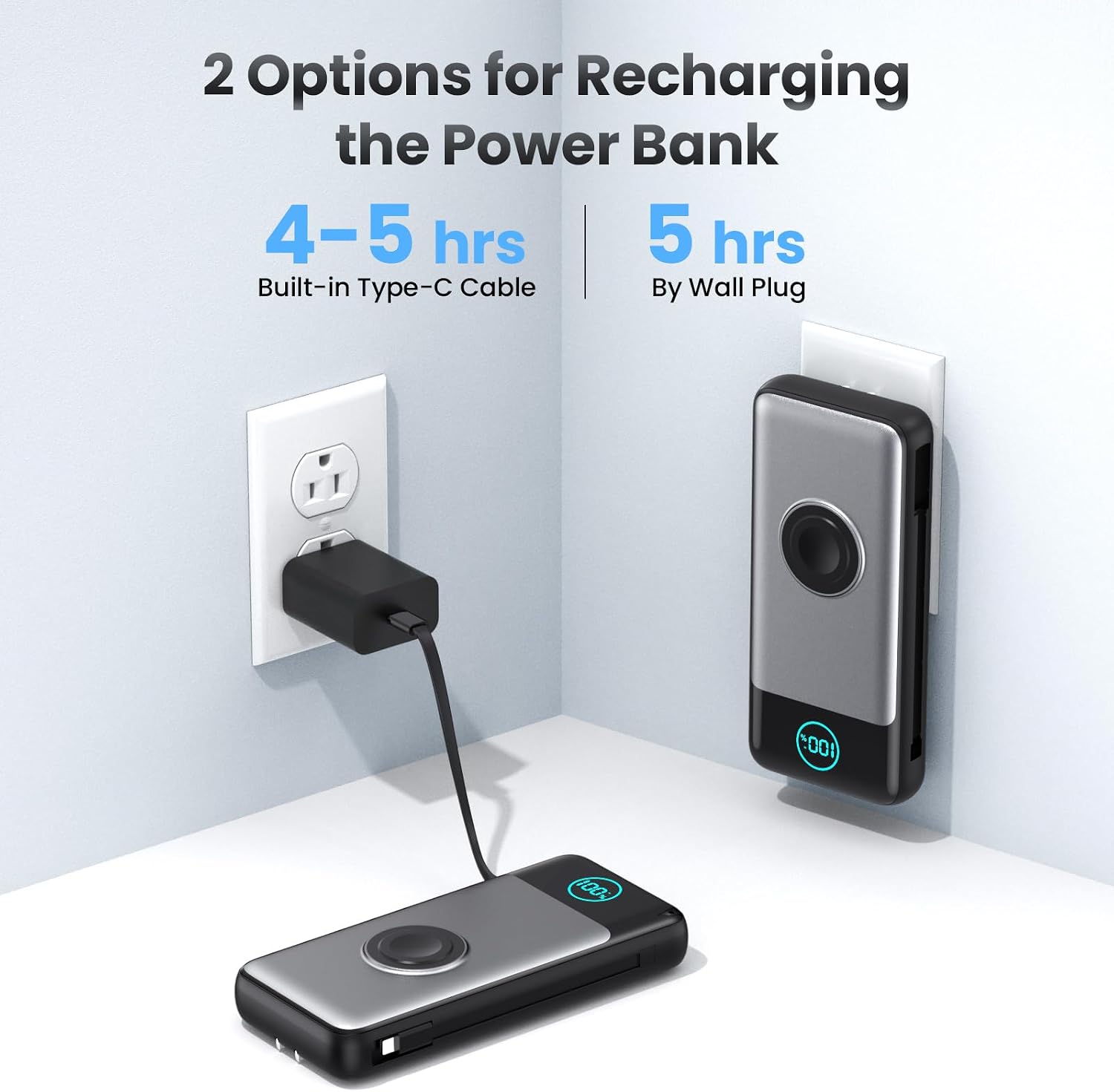 Thumbnail 3 de FOCHEW HX100M9 Power Bank, 26,800mAh, 25W PD, Built-In Cables