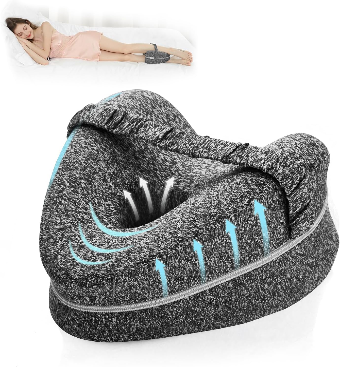 Thumbnail 6 de BEAUTRIP Leg Pillow ergonomic side-sleeping knee support with memory foam and strap