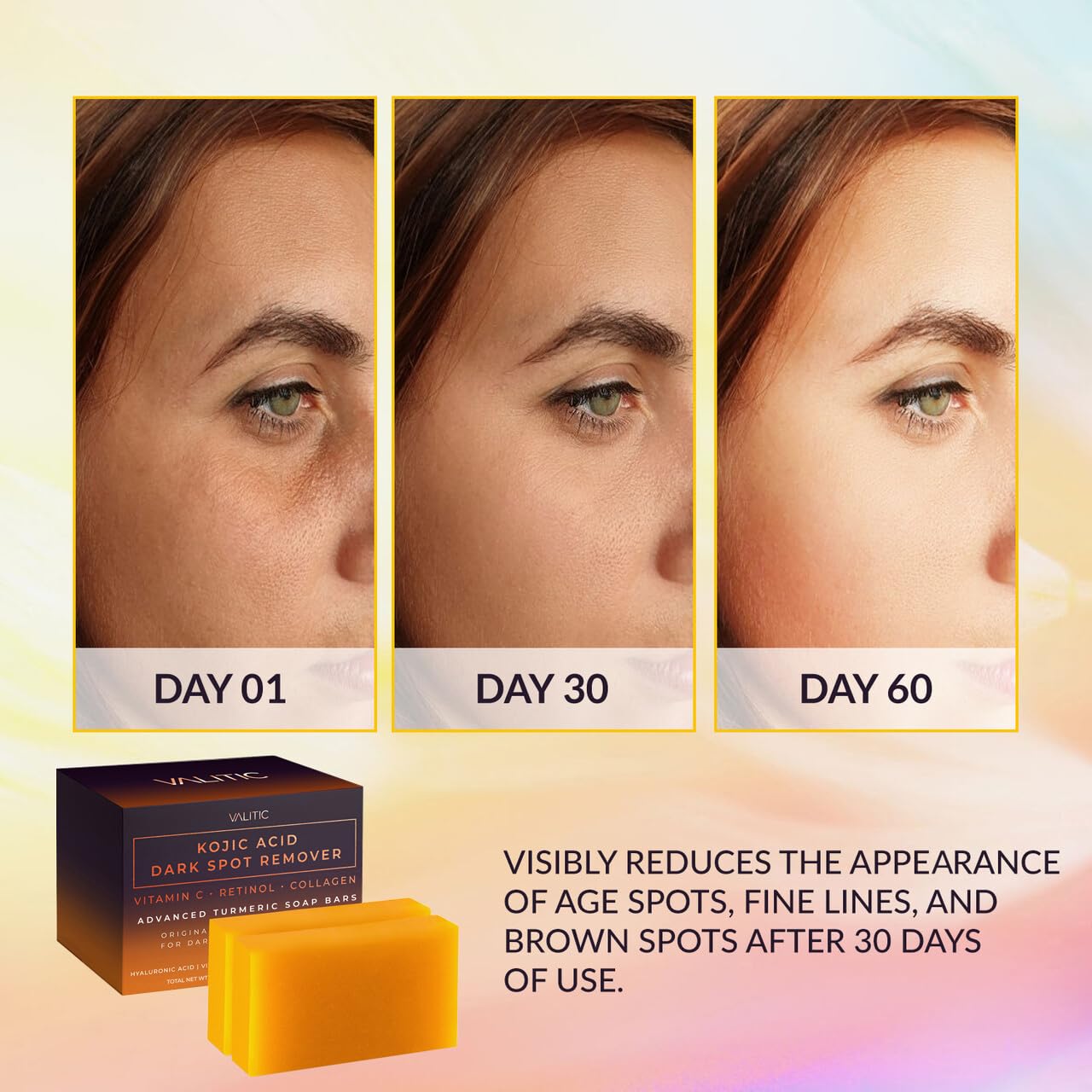 Detalle 2 de VALITIC Kojic Acid Soap Bars with Vitamin C, Retinol ⚙