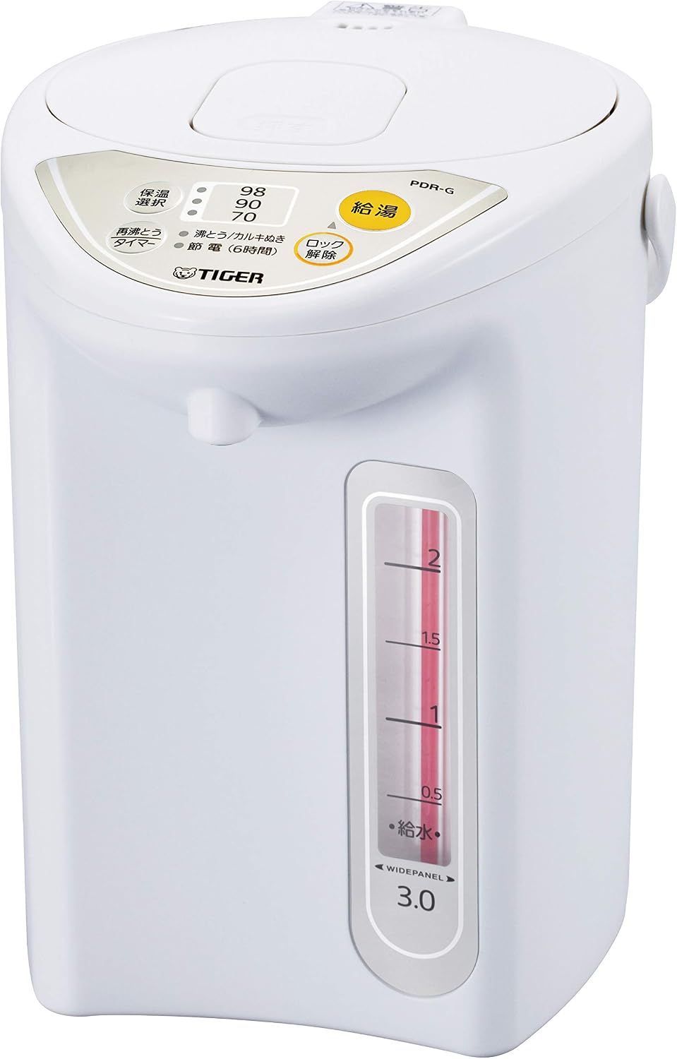 Detalle de タイガー魔法瓶 PDR-G300-WU マイコン電気ポット 3L・3段階保温・節電タイマー