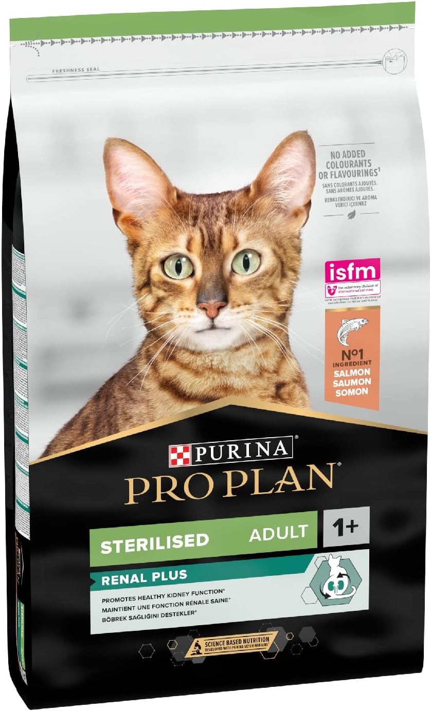 PURINA PRO PLAN Renal Plus Crocchette per Gatti Sterilizzati al Salmone – 10 kg