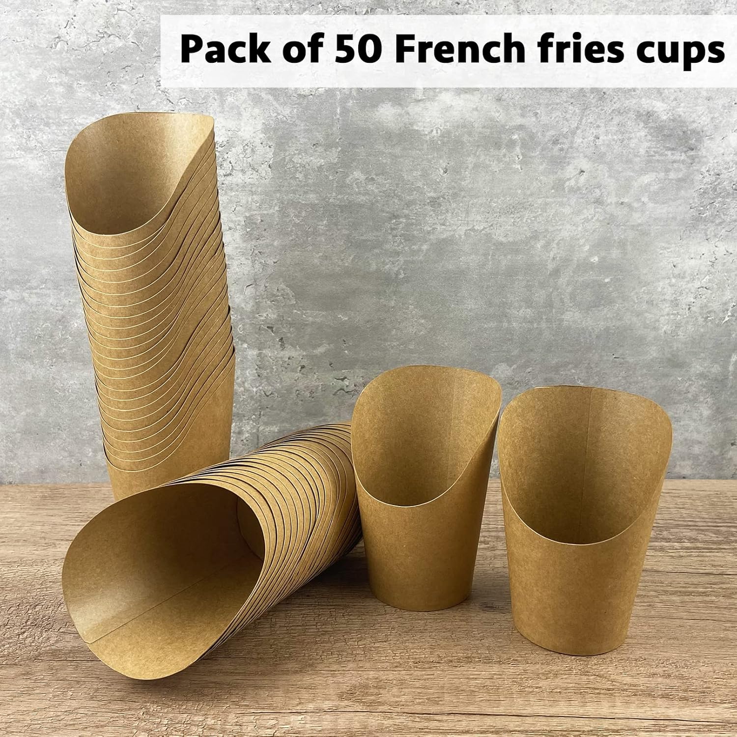 Detalle 2 de CAMKYDE 50-Pack 12oz French Fries Holder Cups (Disposable Paper Fry Cups) for Parties & Charcuterie