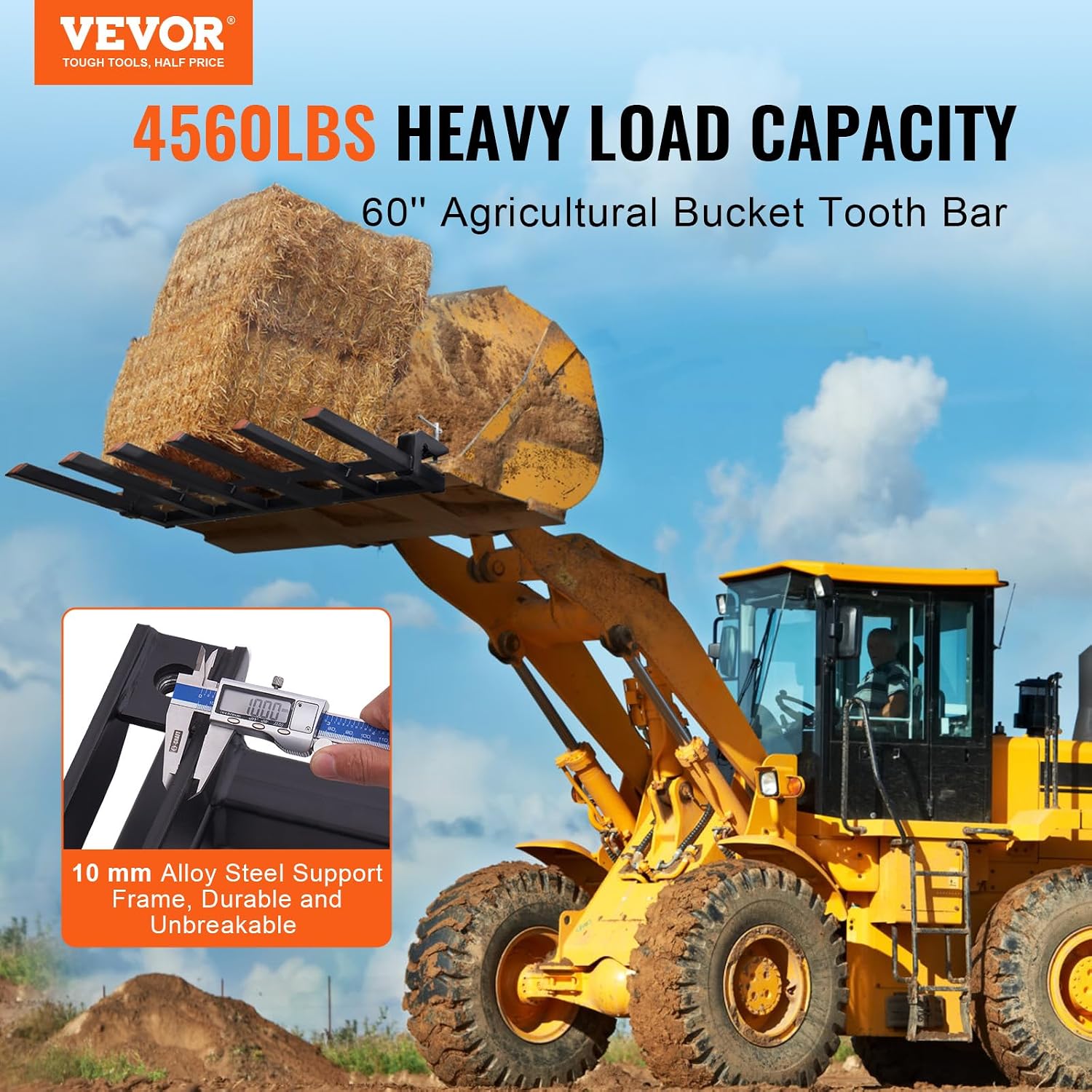 Detalle 2 de VEVOR Clamp-On Debris Forks for 60-Inch Buckets