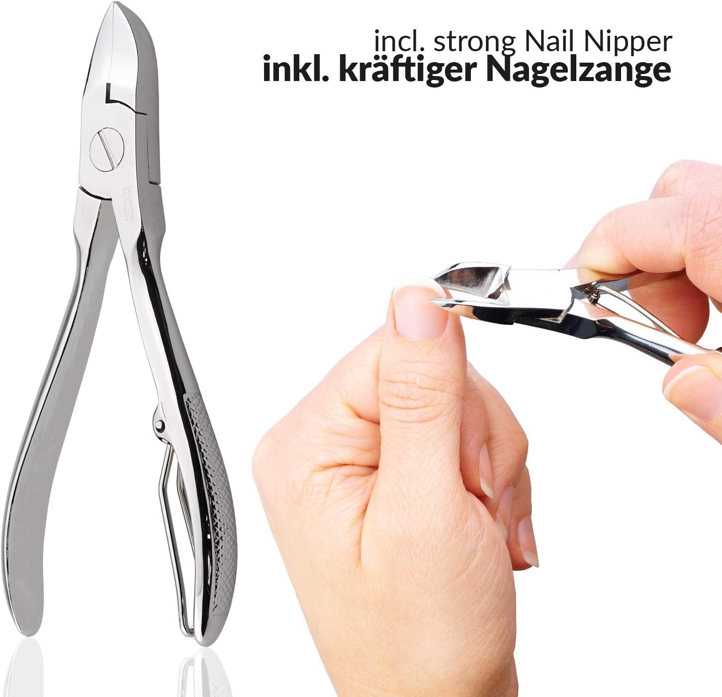 Detalle 2 de marQus kit manucure pédicure professionnel 5pcs – étui cuir synthétique
