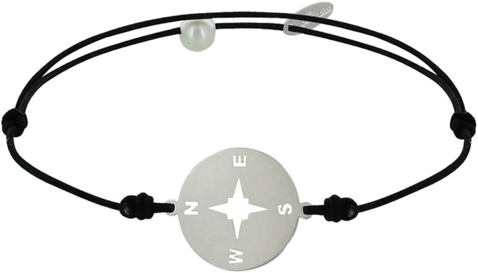 Thumbnail 6 de Les Poulettes Bijoux bracciale con collegamento e medaglia in argento 925 rotonda Rosa dei Venti