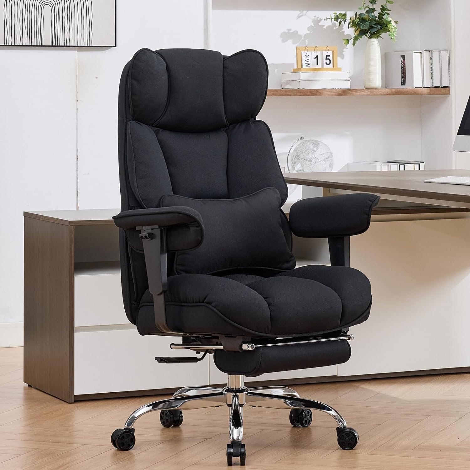 Efomao Big and Tall Office Chair with Footrest