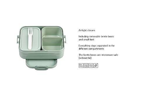 Detalle de Mepal Bento Brotdose Midi TAB Nordic blue – 900 ml, 2 Sandwiches oder 4 Brotscheiben