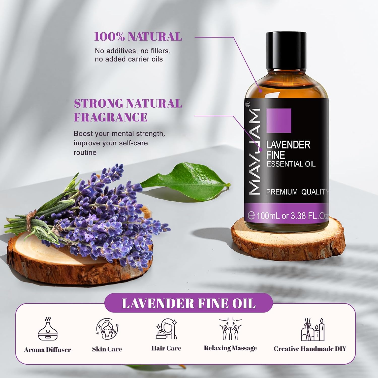 Detalle 2 de Lavender essential oil 100ml for aromatherapy