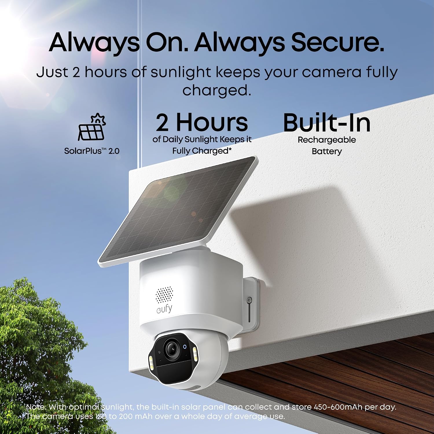 Detalle de eufy Security SoloCam E42: 4K Solar Security Camera with AI Facial Recognition