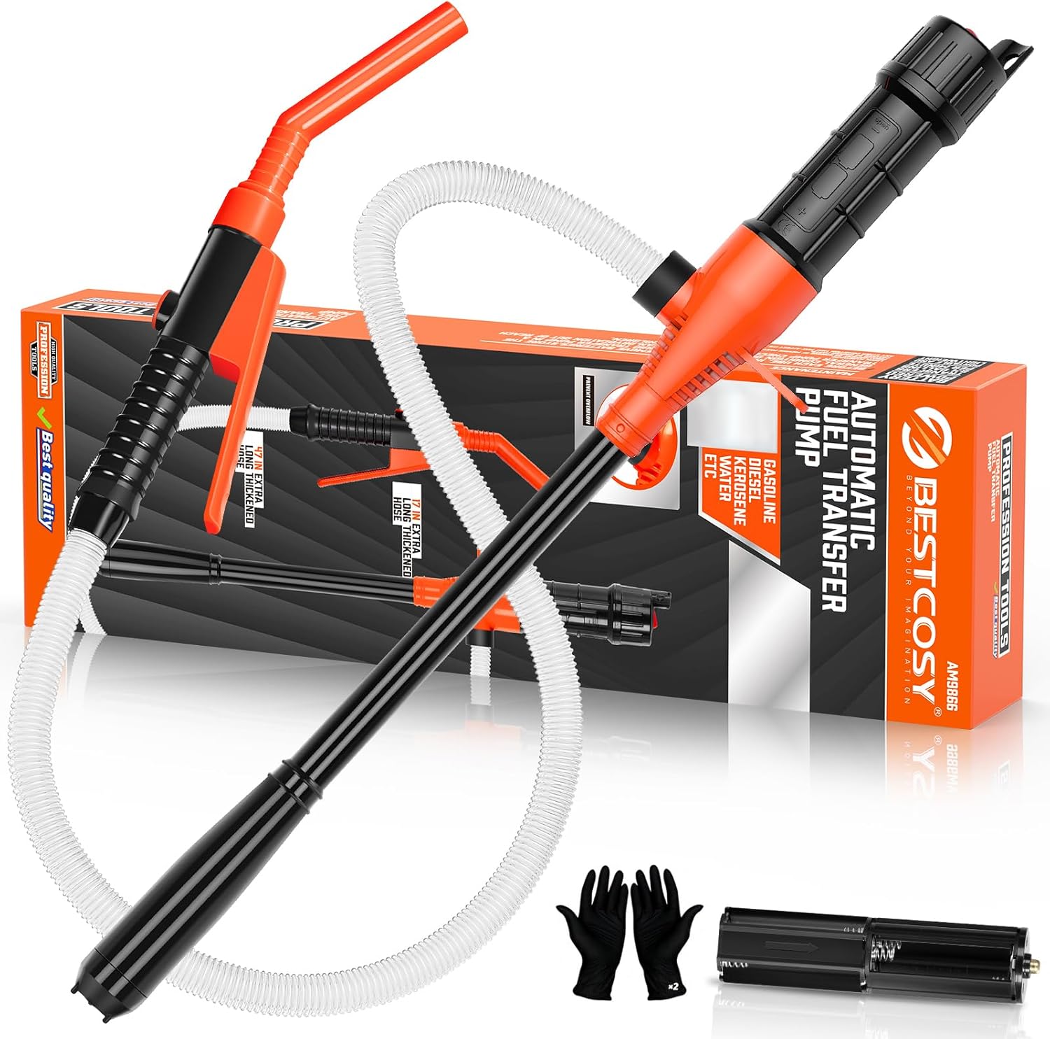 Portable Transfer Pump 2.4 GPM Electric Siphon Pump ⛽