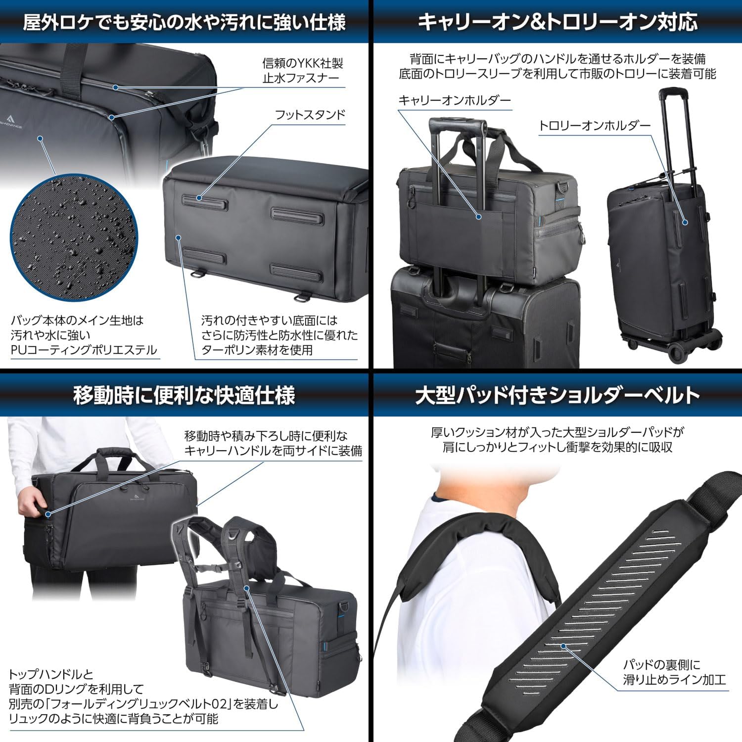 Detalle 2 de ハクバ GW-アドバンス タンクカムショルダーバッグ27AZ カメラバッグ 27L・撥水素材・止水ファスナー