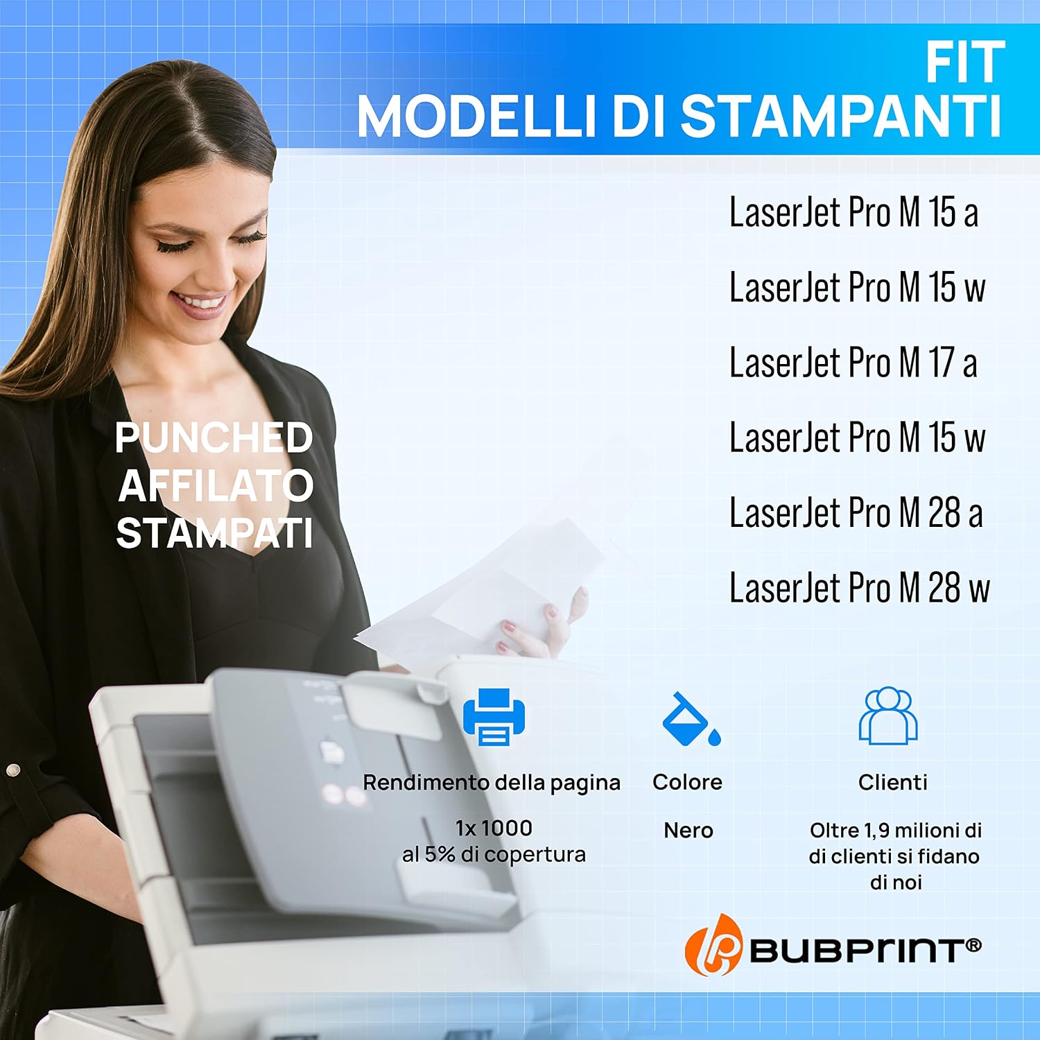 Thumbnail 1 de Bubprint Cartuccia Toner compatibile HP CF244A/44A – Nero, 1.000 pagine per LaserJet Pro M15/M17/M28/M30