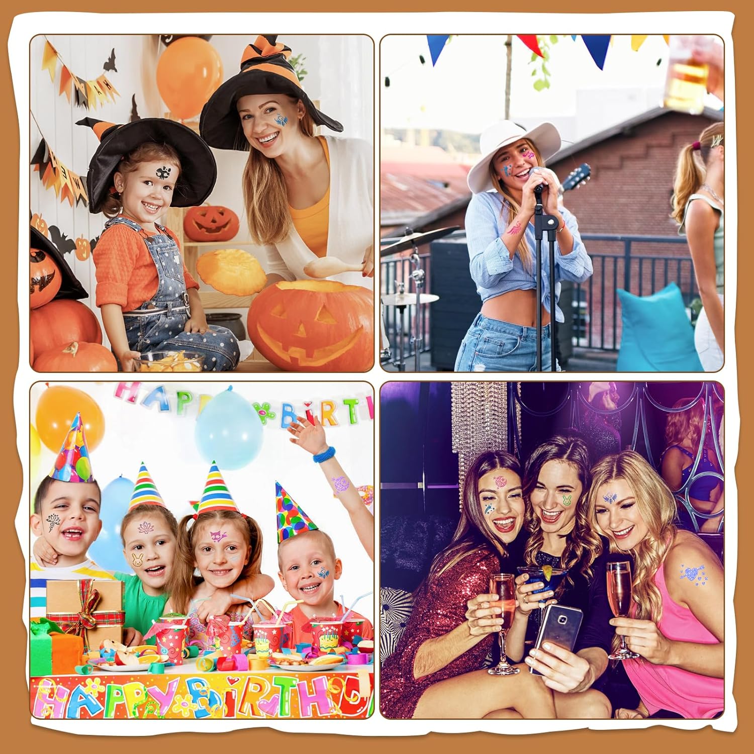 Detalle 2 de Tattoo Kinderstifte und Schablonen-Set mit 10 Tattoo-Stiften und 111 Mustern