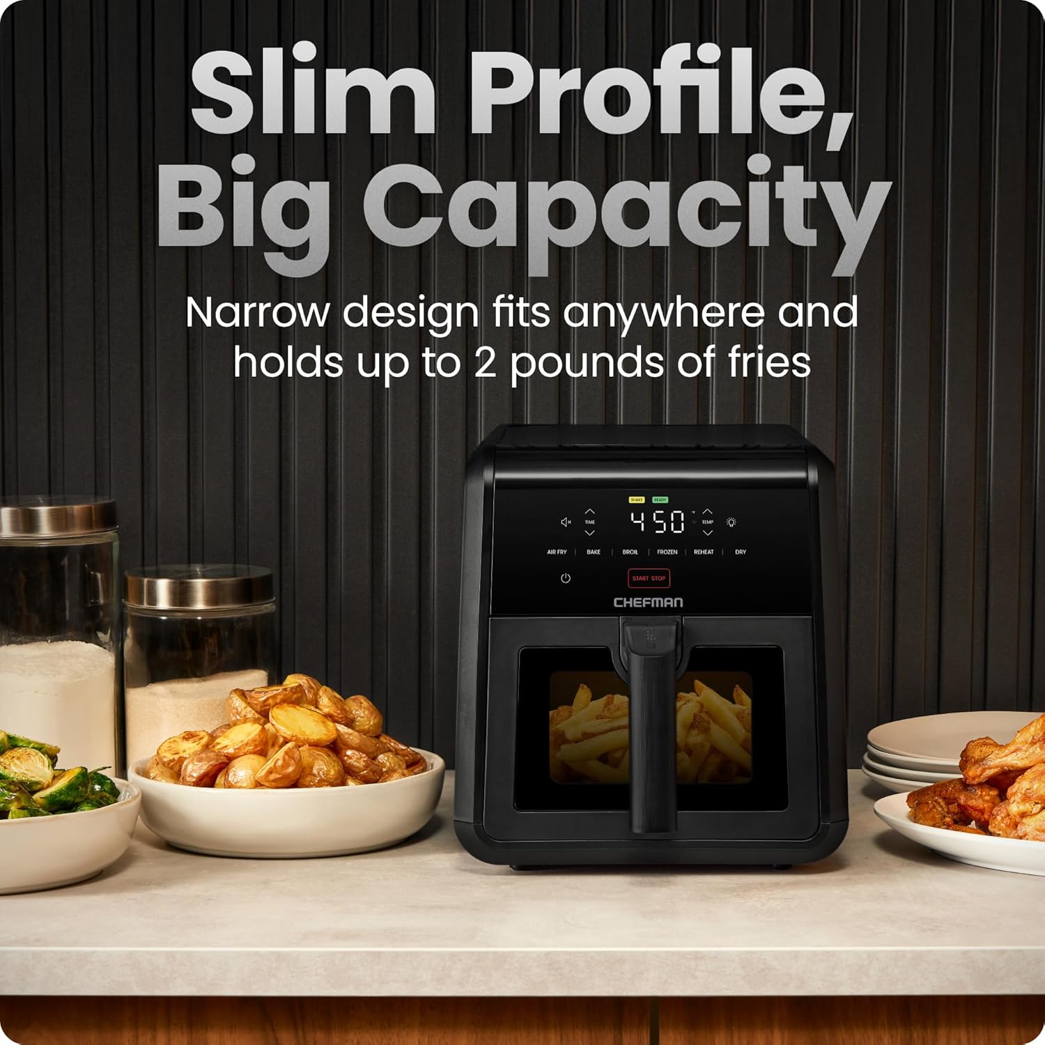 Detalle de Chefman TurboFry 7-Quart Air Fryer, 6-in-1, 450°F