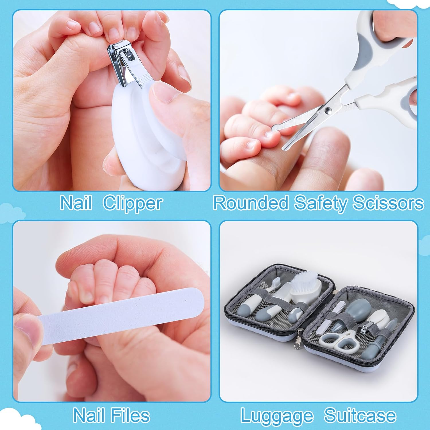 Thumbnail 2 de Little Angel Baby Healthcare and Grooming Kit (Newborn Nursery Care Set) with Brush, Comb, Nail Clipper & Nasal Aspirator