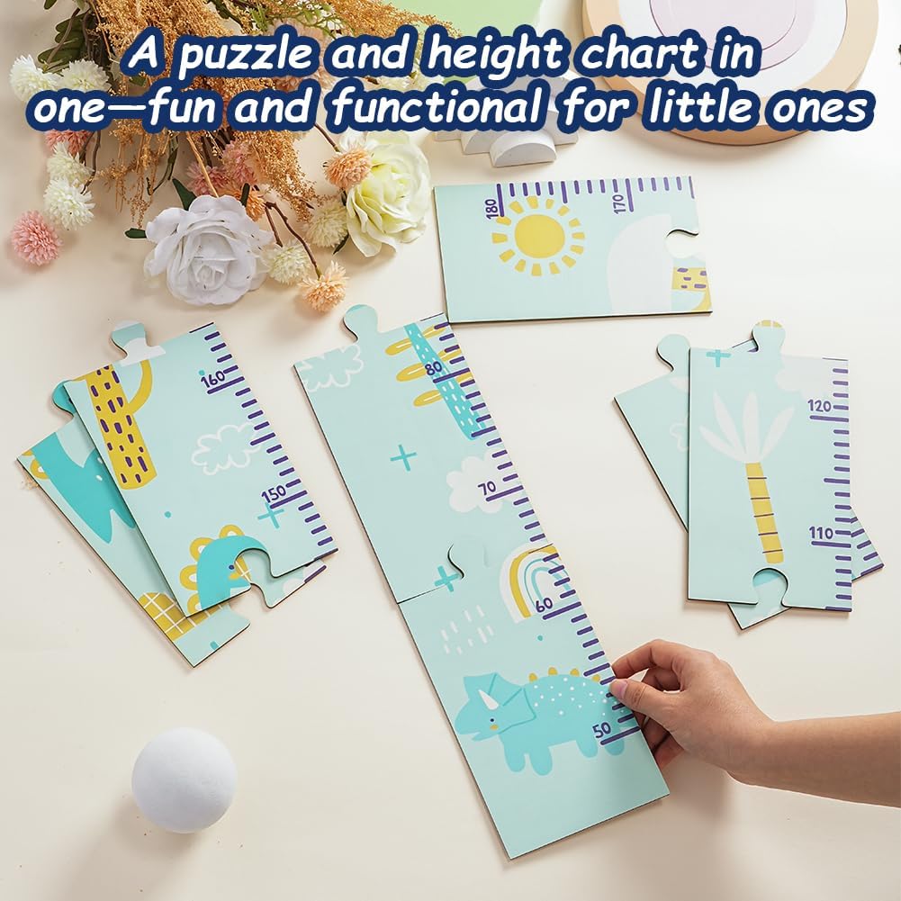 Detalle 2 de Aolso Toise Murale Enfant – Toise Bébé Murale à Suspendre avec Diagramme de Croissance (Dinosaures2)