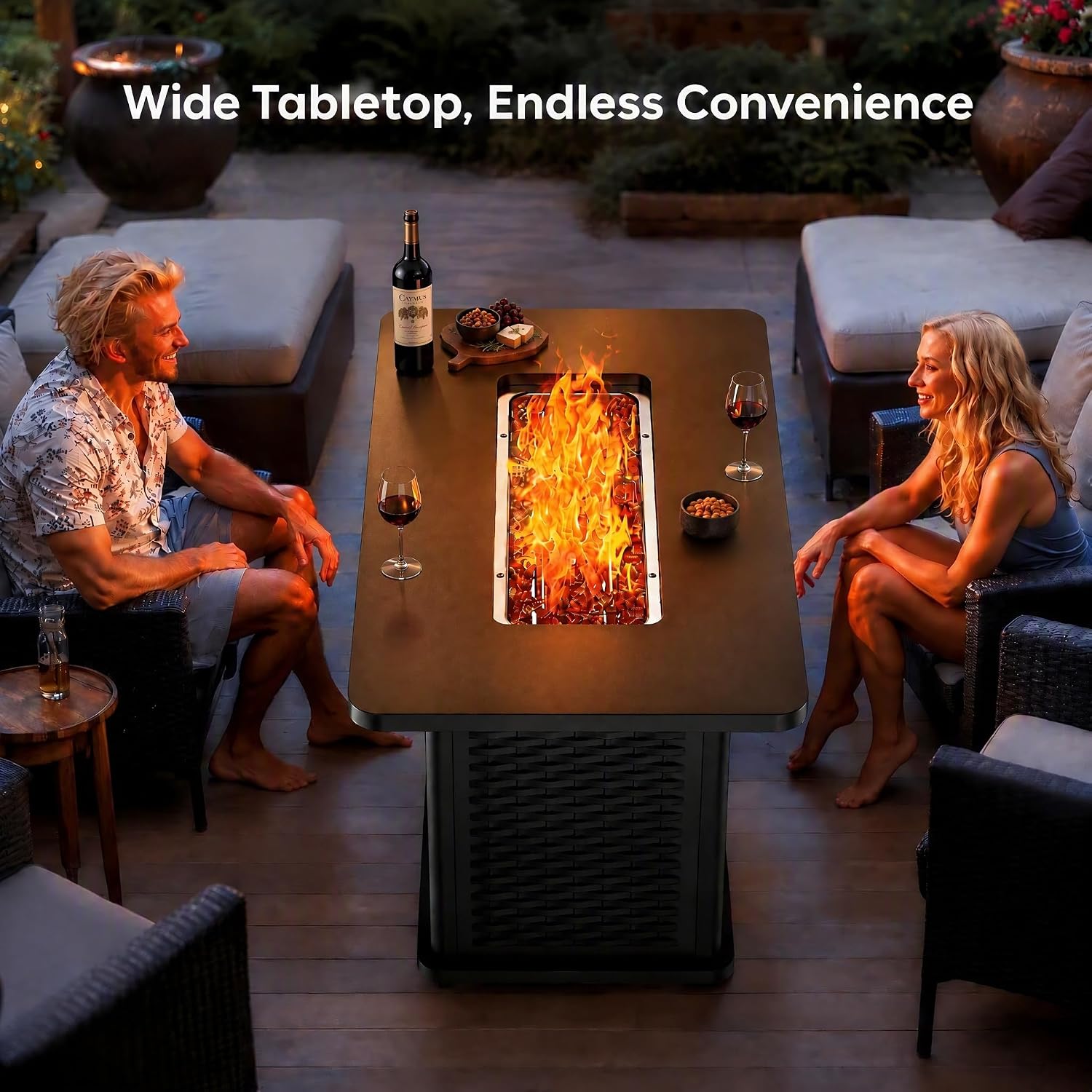 Thumbnail 6 de Ciays CIFPT52B-43-US Rectangular Propane Fire Pit Table, 60,000 BTU