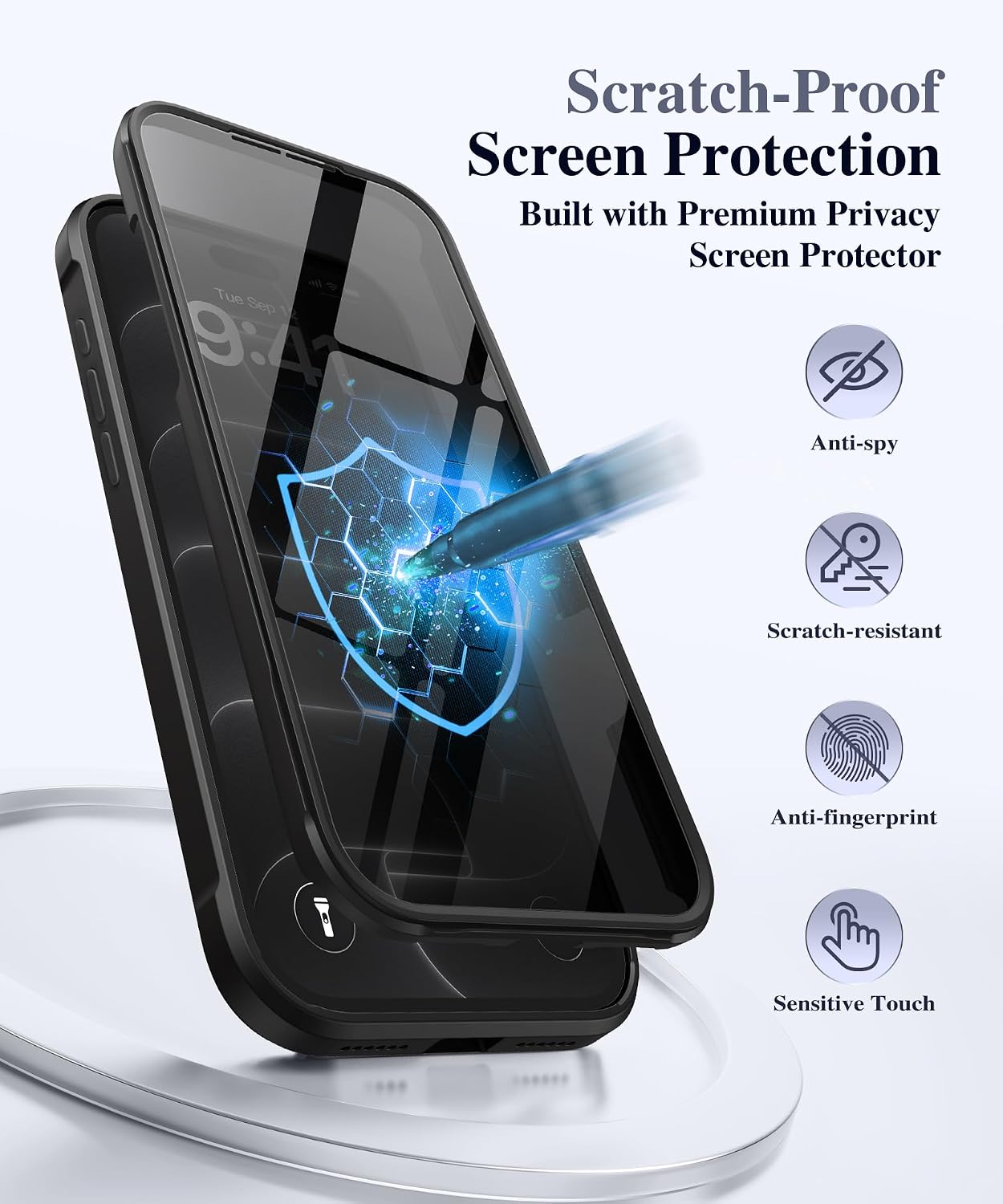 Thumbnail 2 de BERFY iPhone 18 Pro Max/17 Pro Max Case with Privacy Screen and 360° Stand