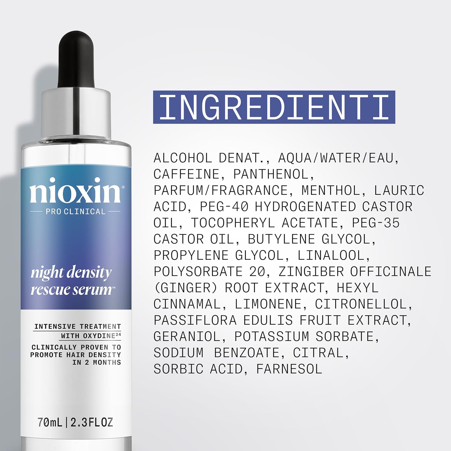 Thumbnail 6 de Nioxin Night Density Rescue Serum (70 ml) – Siero fortificante notturno con zenzero e caffeina per la densità dei capelli
