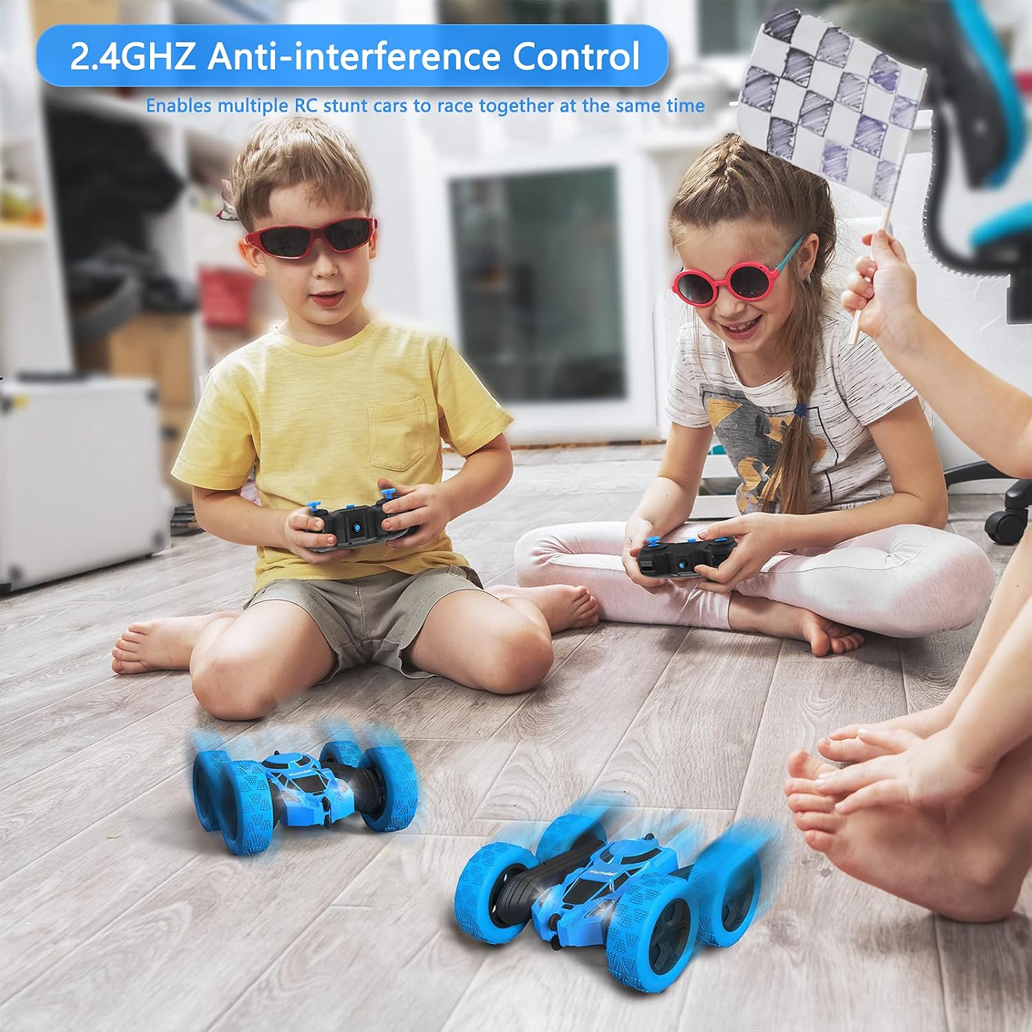 Thumbnail 4 de Hamdol Blue Thunder Edition: 360° Rotating 4WD RC Stunt Car for Kids