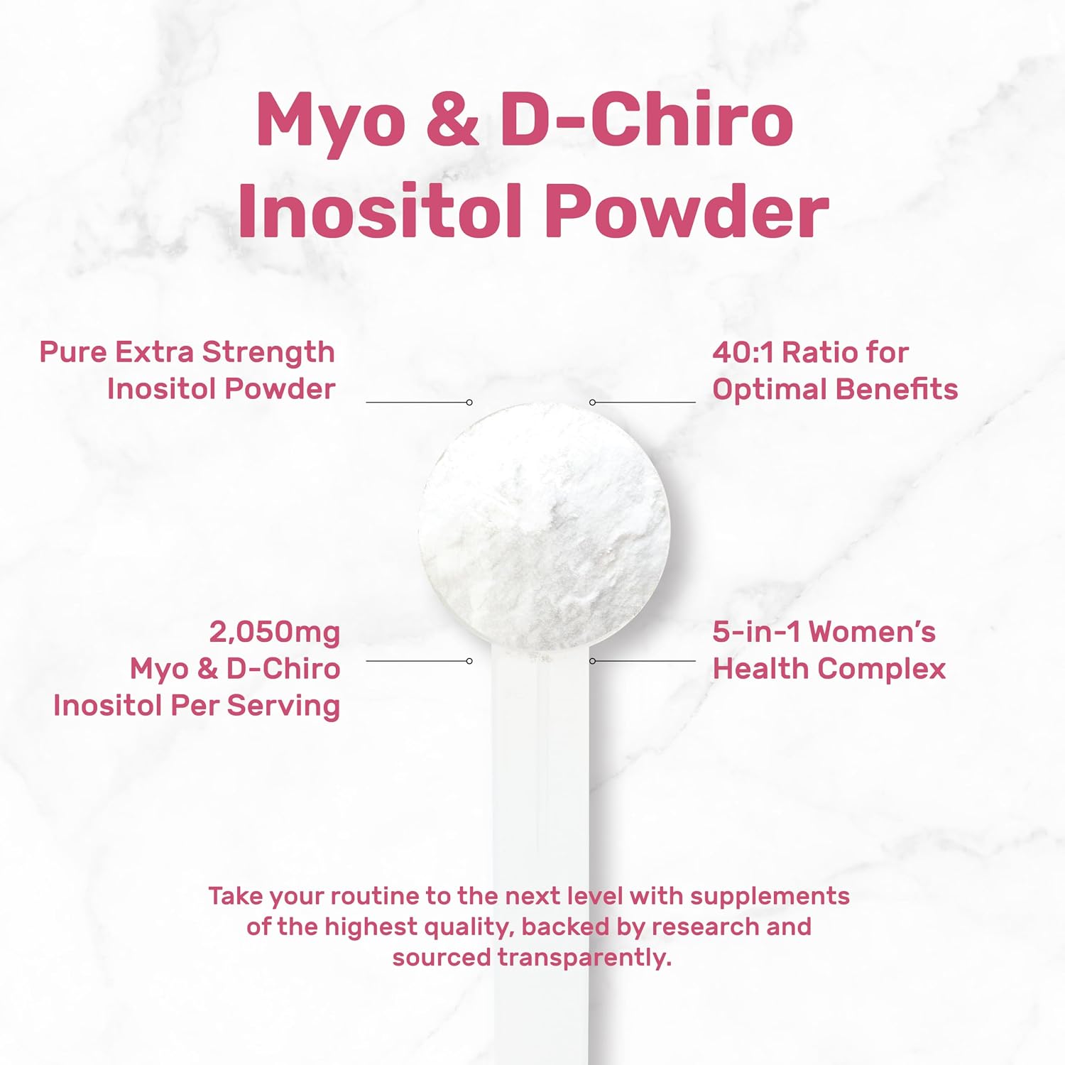 Detalle de Myo-Inositol & D-Chiro Inositol Powder Supplement 40:1 Ratio