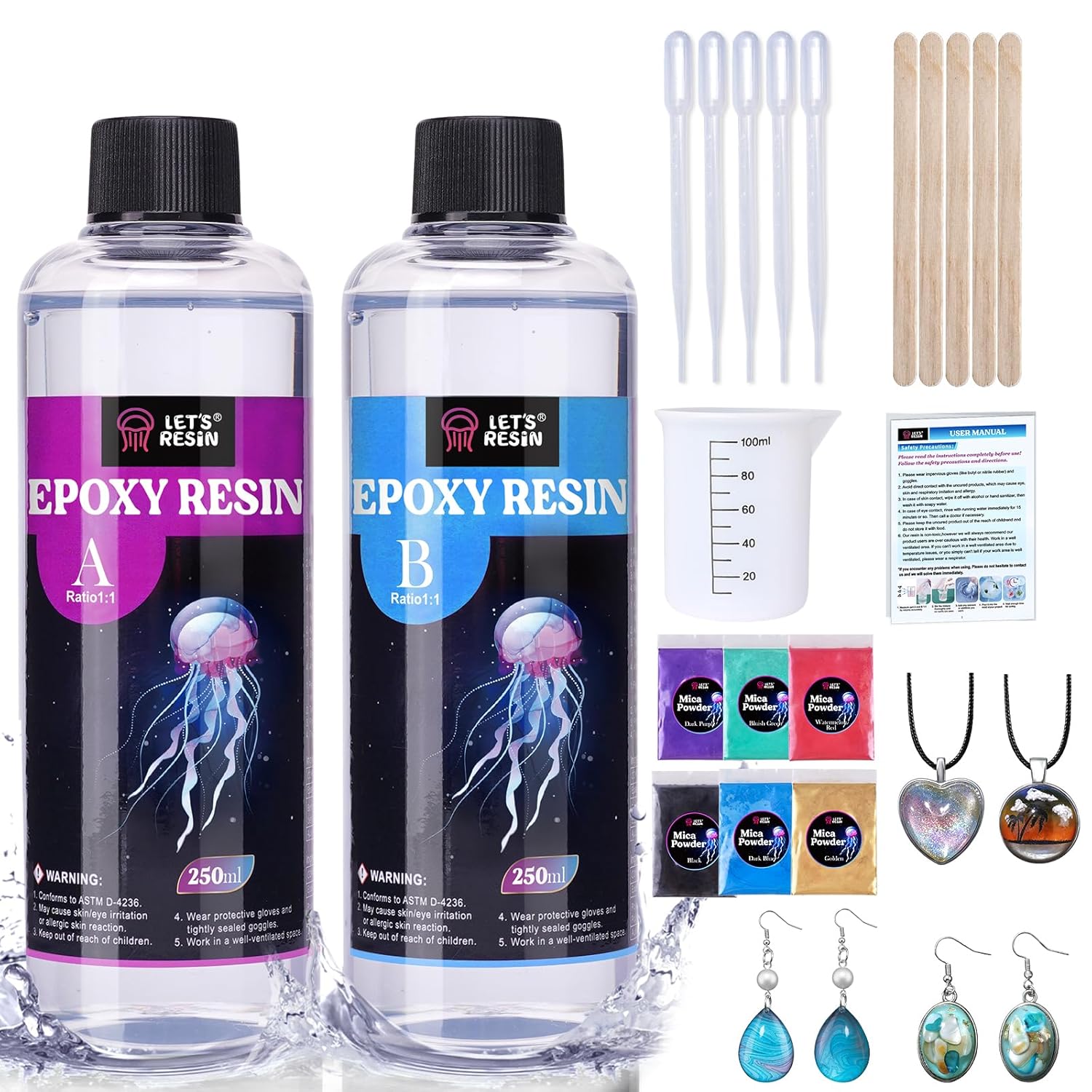 Detalle de LET'S RESIN Casting Epoxy Kit 500ml Crystal Clear ⌛? 🎨