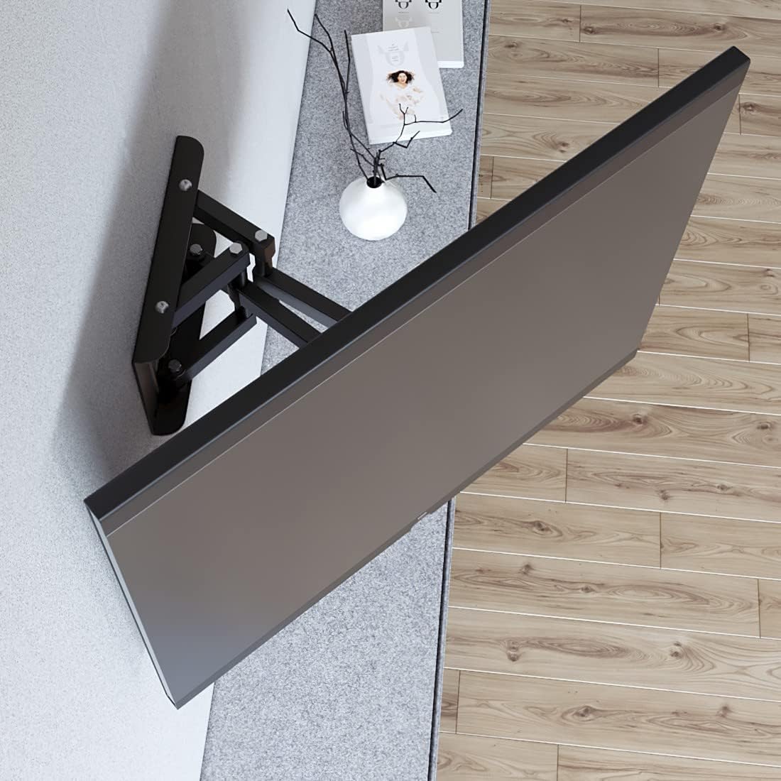 Detalle de Hama schwenkbare, neigbare & ausziehbare TV-Wandhalterung für 32–65 Zoll (VESA 100x100 bis 400x400, bis 40 kg) schwarz
