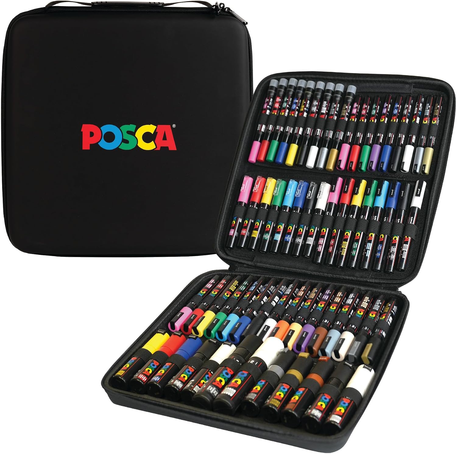 Detalle de POSCA 62-Piece Acrylic Paint Marker Set with Case and 8 Tip Styles
