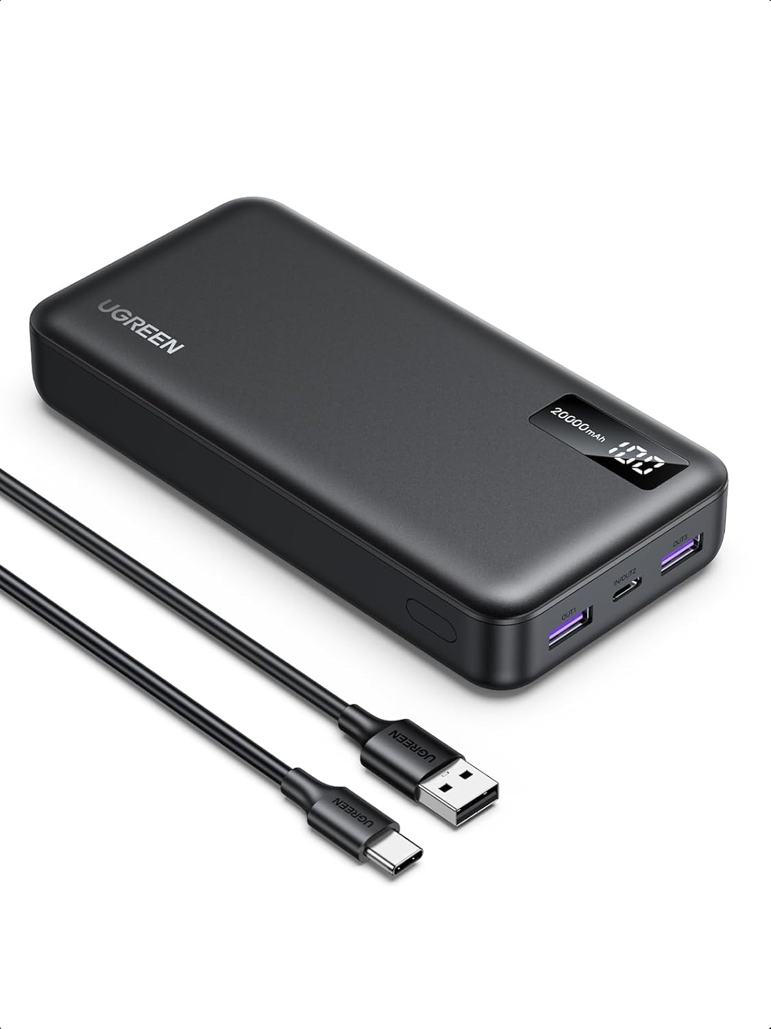 Detalle de UGREEN Power Bank 20000mAh 22.5W batteria esterna con cavo USB‑C